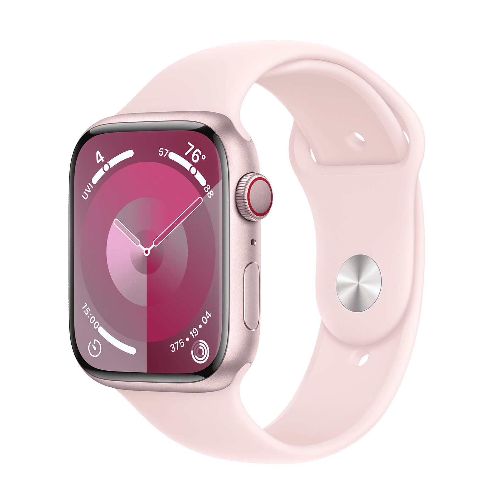 Apple Watch Series 9 GPS+Cellular with Light Pink Sport Band - S/M (45mm Display, Pink Aluminium Case) Apple Watch Series 9 GPS+Cellular with Light Pink Sport Band - S/M (45mm Display, Pink Aluminium Case)_1