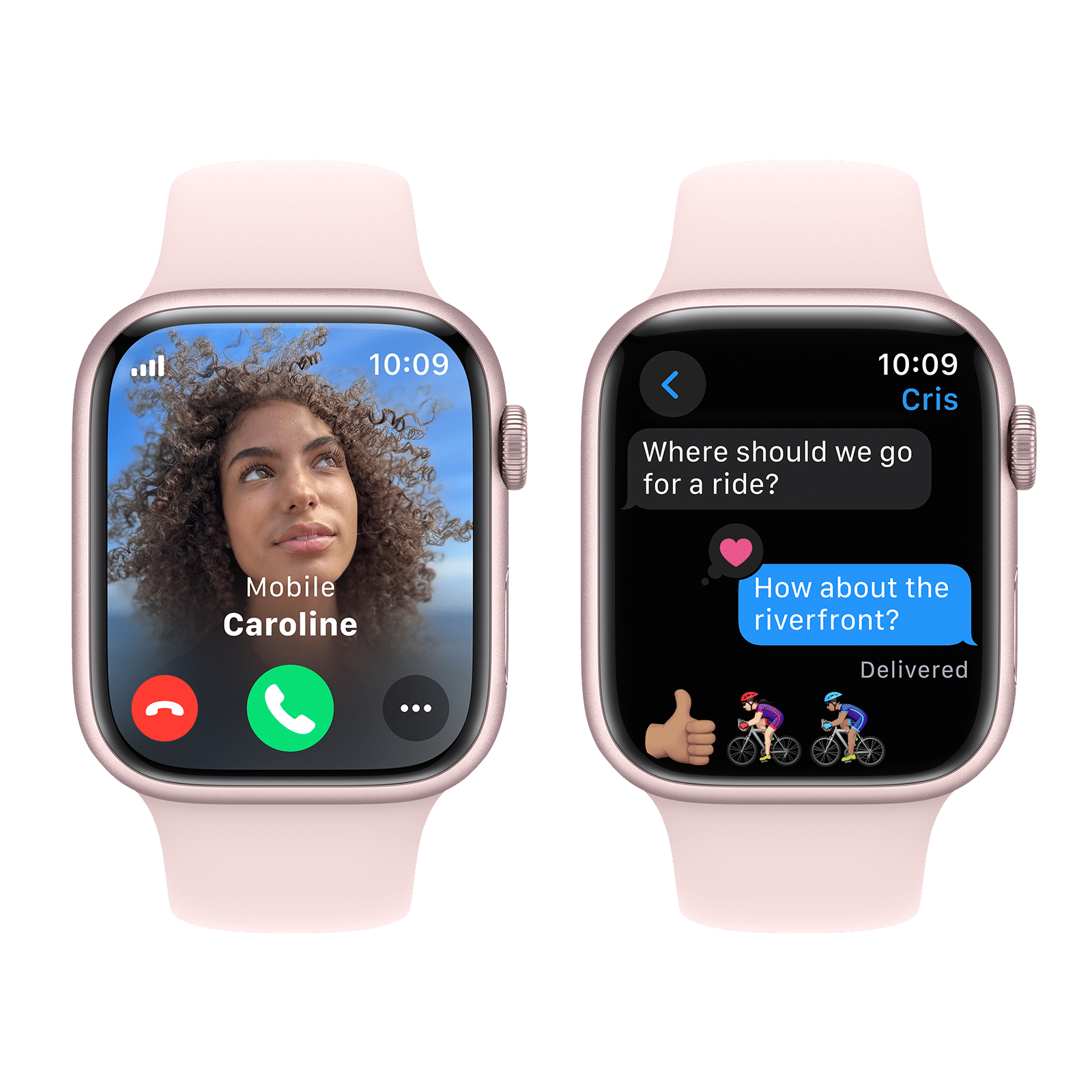 Apple Watch Series 9 GPS+Cellular with Light Pink Sport Band - S/M (45mm Display, Pink Aluminium Case) Apple Watch Series 9 GPS+Cellular with Light Pink Sport Band - S/M (45mm Display, Pink Aluminium Case)_6