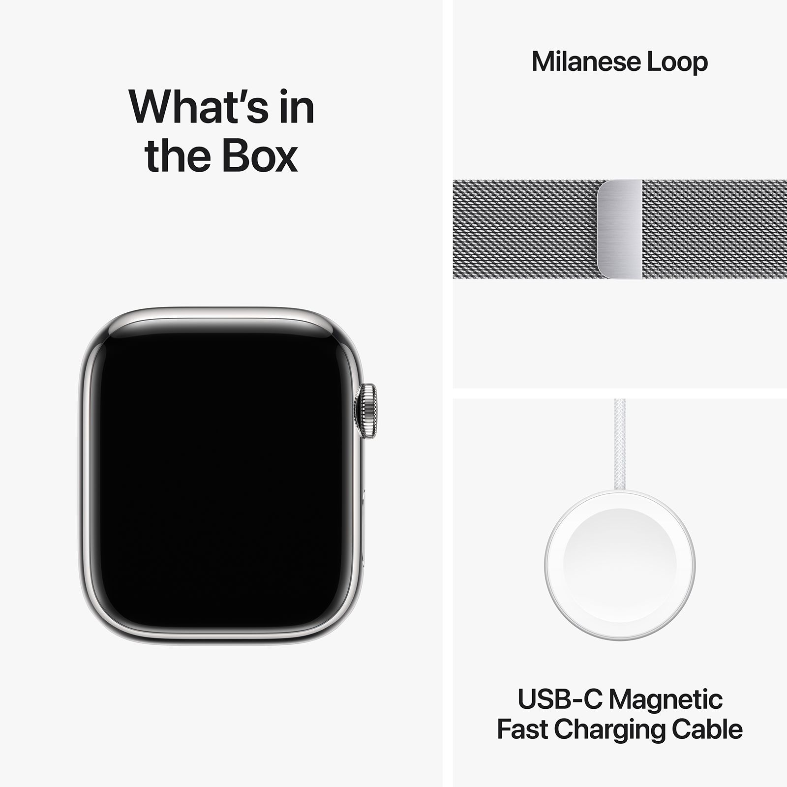 Apple Watch Series 9 GPS+Cellular with Silver Milanese Loop - M/L (45mm Display, Silver Stainless Steel Case) Apple Watch Series 9 GPS+Cellular with Silver Milanese Loop - M/L (45mm Display, Silver Stainless Steel Case)_10