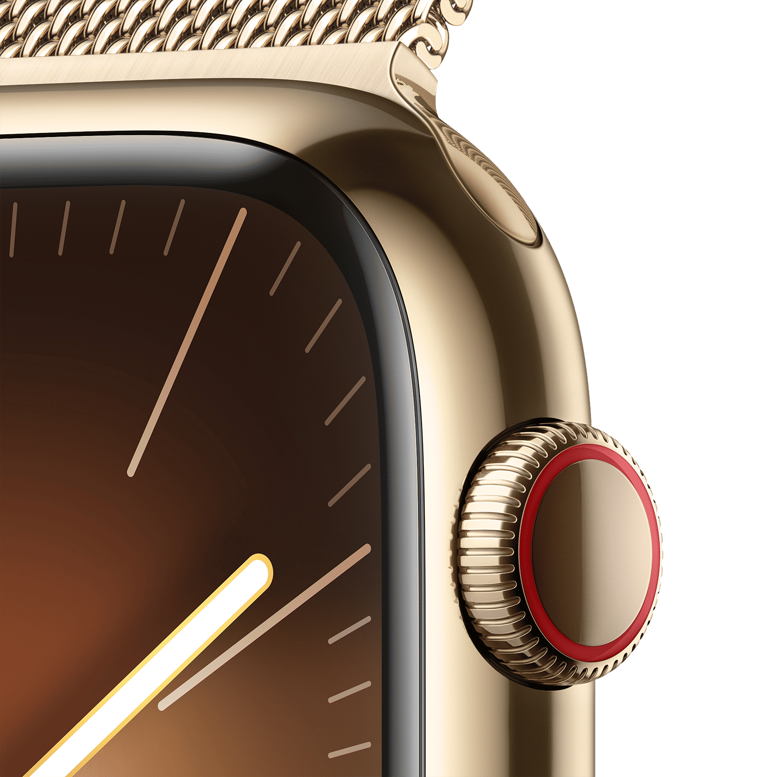 Apple Watch Series 9 GPS+Cellular with Gold Milanese Loop - M/L (45mm Display, Gold Stainless Steel Case)_3