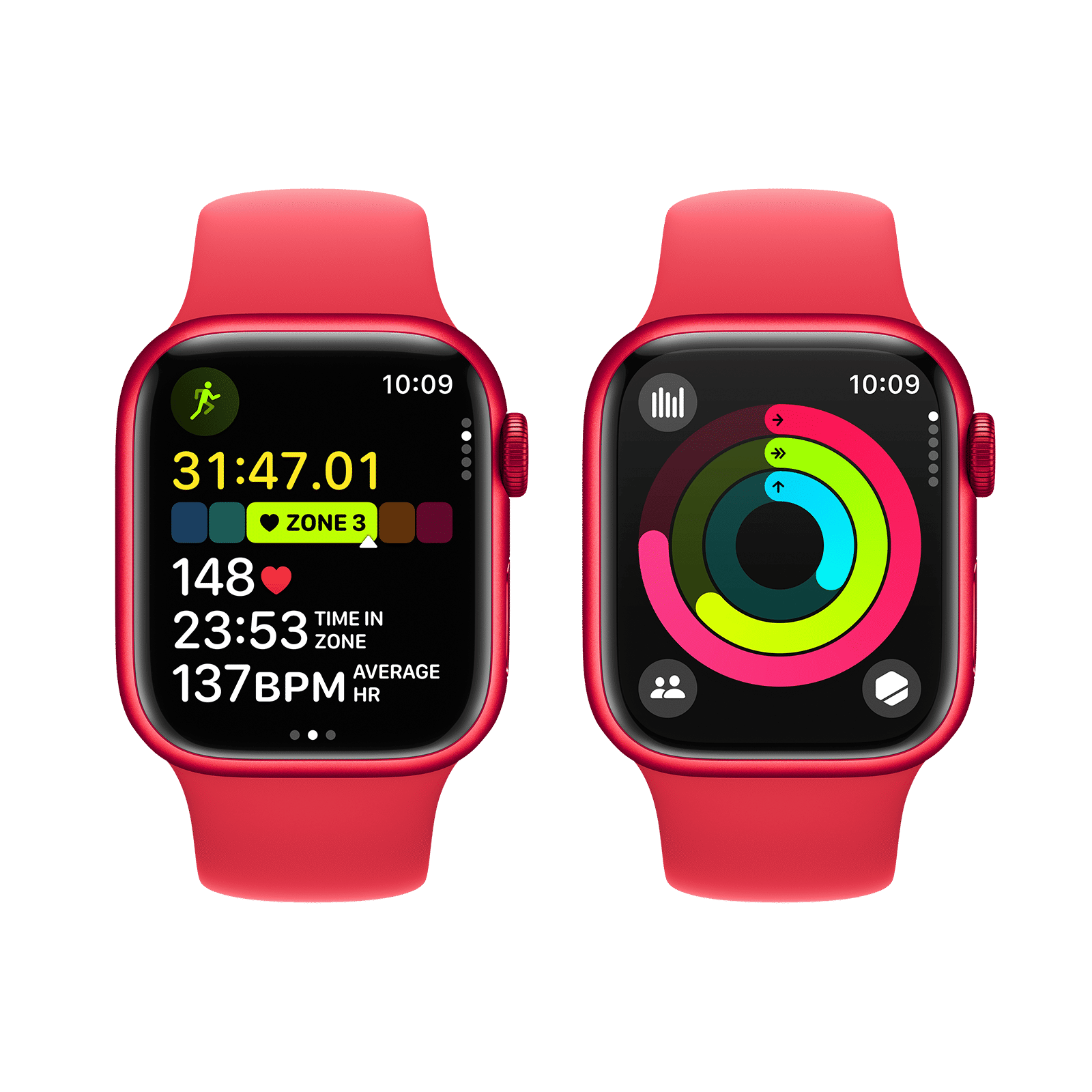 Apple Watch Series 9 GPS with Red Sport Band - S/M 41mm Display, Red Aluminium Case)_8