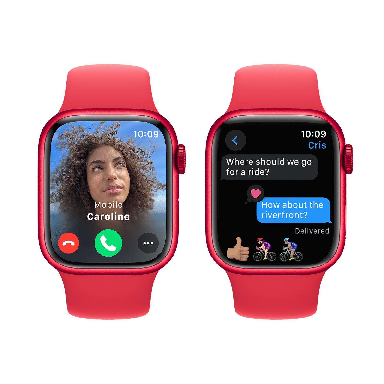 Apple Watch Series 9 GPS with Red Sport Band - M/L (41mm Display, Red Aluminium Case)_6