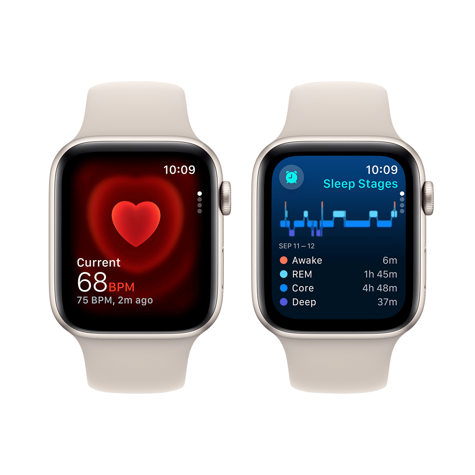 Apple Watch SE GPS with Starlight Sport Band - S/M (44mm Display, Starlight Aluminium Case)_5