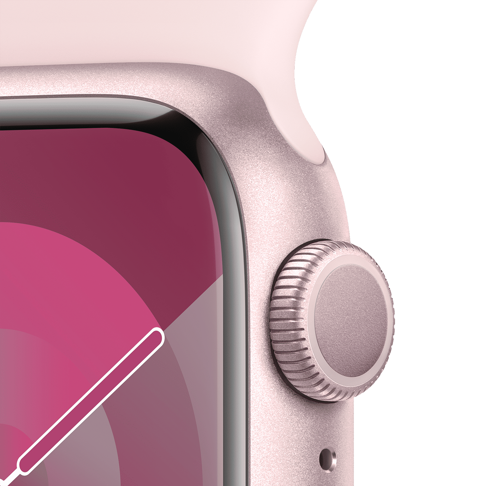 Apple Watch Series 9 GPS with Light Pink Sport Band - S/M (41mm Display, Pink Aluminium Case) Apple Watch Series 9 GPS with Light Pink Sport Band - S/M (41mm Display, Pink Aluminium Case)_3