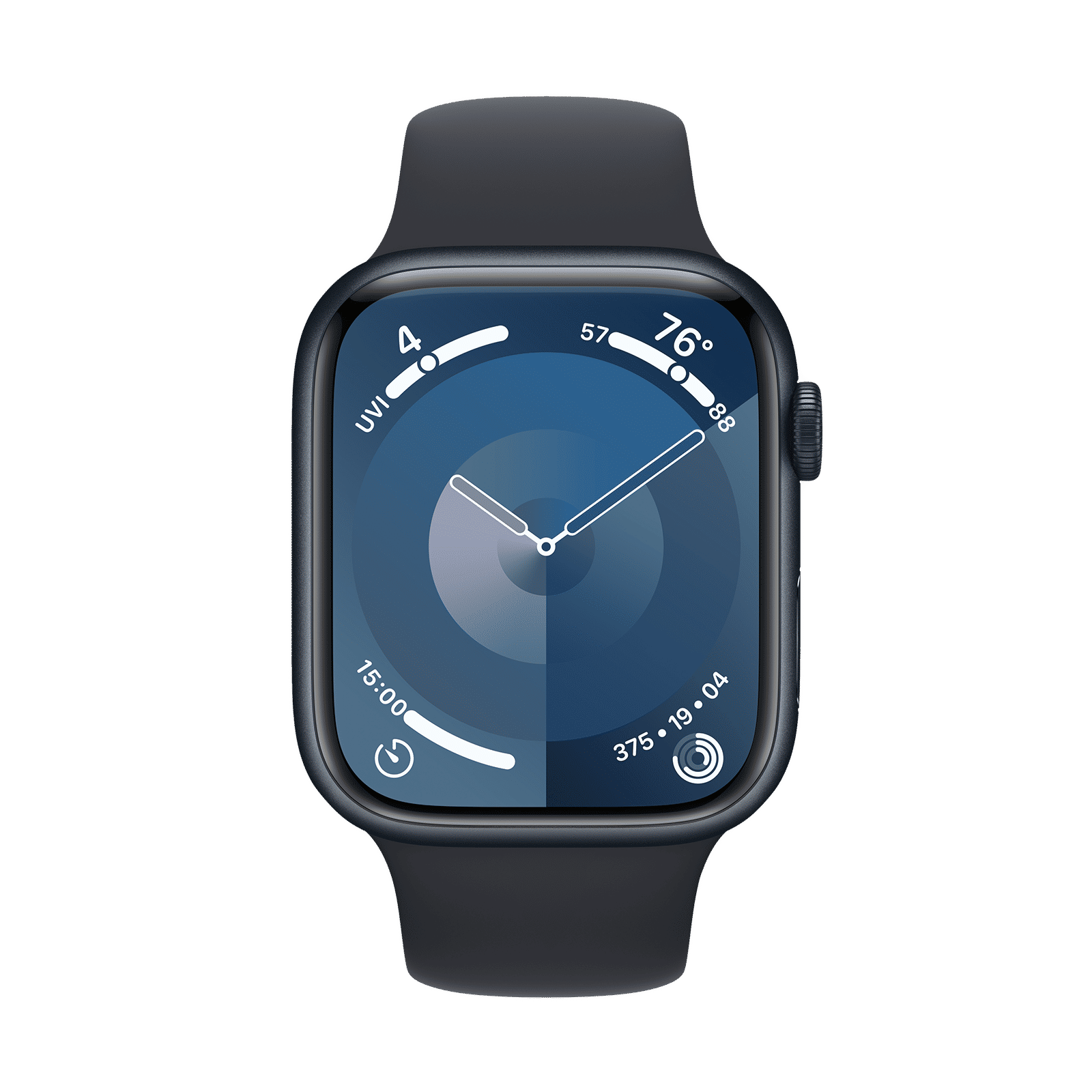 Apple Watch Series 9 GPS with Midnight Sport Band - M/L (45mm Display, Midnight Aluminium Case)_2