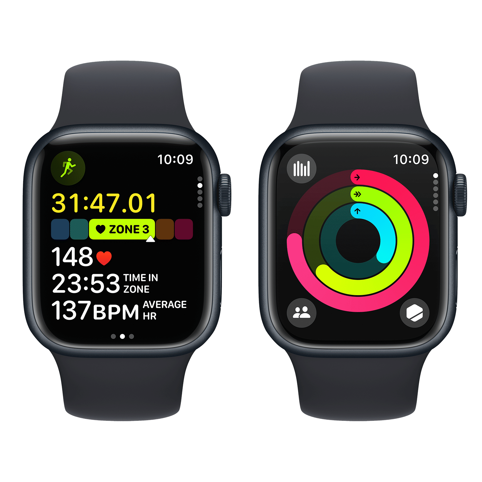 Apple Watch Series 9 GPS+Cellular with Midnight Sport Band - M/L (41mm Display, Midnight Aluminium Case)_8