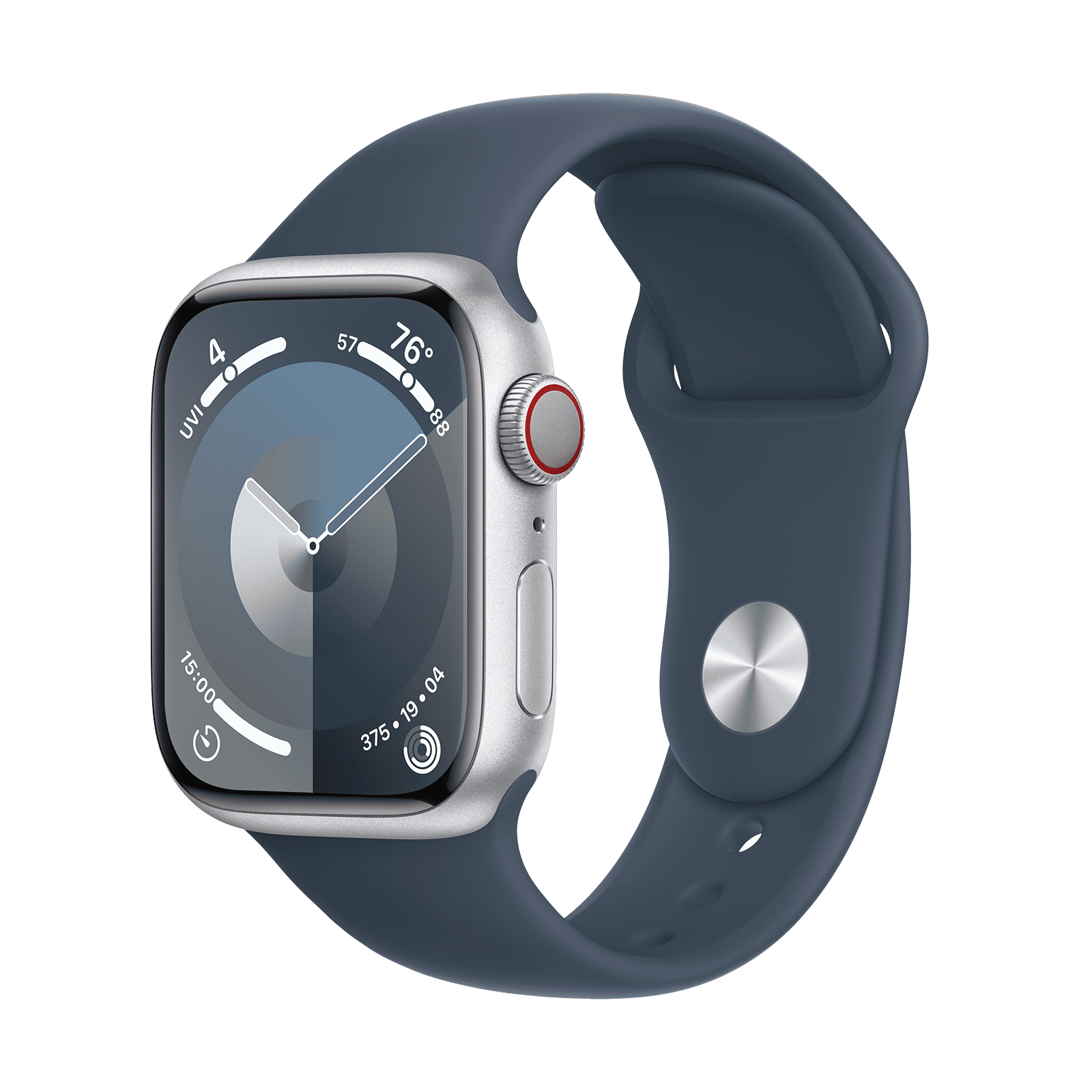 Apple Watch Series 9 GPS+Cellular with Storm Blue Sport Band - S/M (41mm Display, Silver Aluminium Case) Apple Watch Series 9 GPS+Cellular with Storm Blue Sport Band - S/M (41mm Display, Silver Aluminium Case)_1