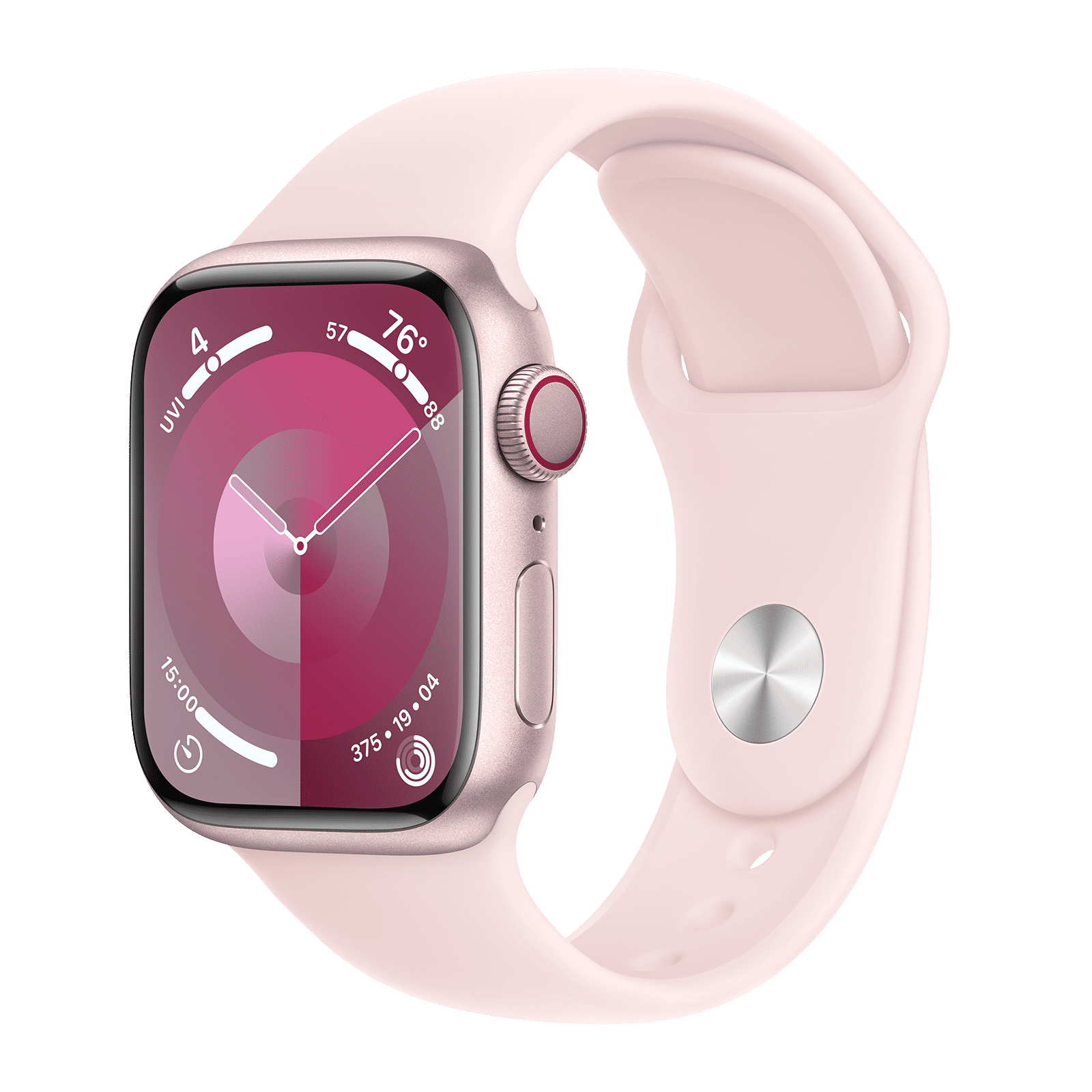 Apple Watch Series 9 GPS+Cellular with Light Pink Sport Band - M/L (41mm Display, Pink Aluminium Case) Apple Watch Series 9 GPS+Cellular with Light Pink Sport Band - M/L (41mm Display, Pink Aluminium Case)_1