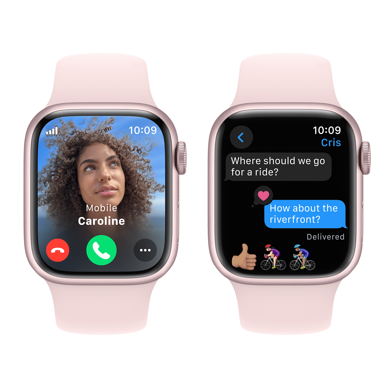 Apple Watch Series 9 GPS+Cellular with Light Pink Sport Band - M/L (41mm Display, Pink Aluminium Case) Apple Watch Series 9 GPS+Cellular with Light Pink Sport Band - M/L (41mm Display, Pink Aluminium Case)_6