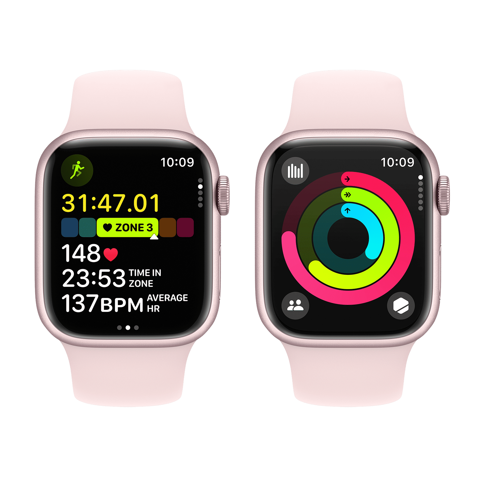 Apple Watch Series 9 GPS+Cellular with Light Pink Sport Band - M/L (41mm Display, Pink Aluminium Case) Apple Watch Series 9 GPS+Cellular with Light Pink Sport Band - M/L (41mm Display, Pink Aluminium Case)_8