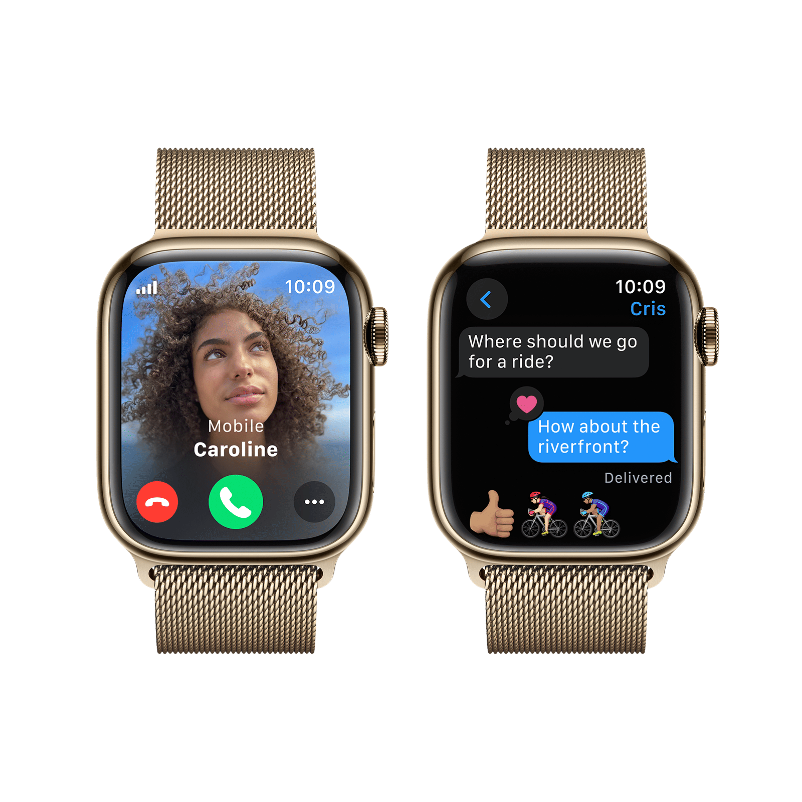 Apple Watch Series 9 GPS+Cellular with Gold Milanese Loop - S/M (41mm Display, Gold Stainless Steel Case)_6