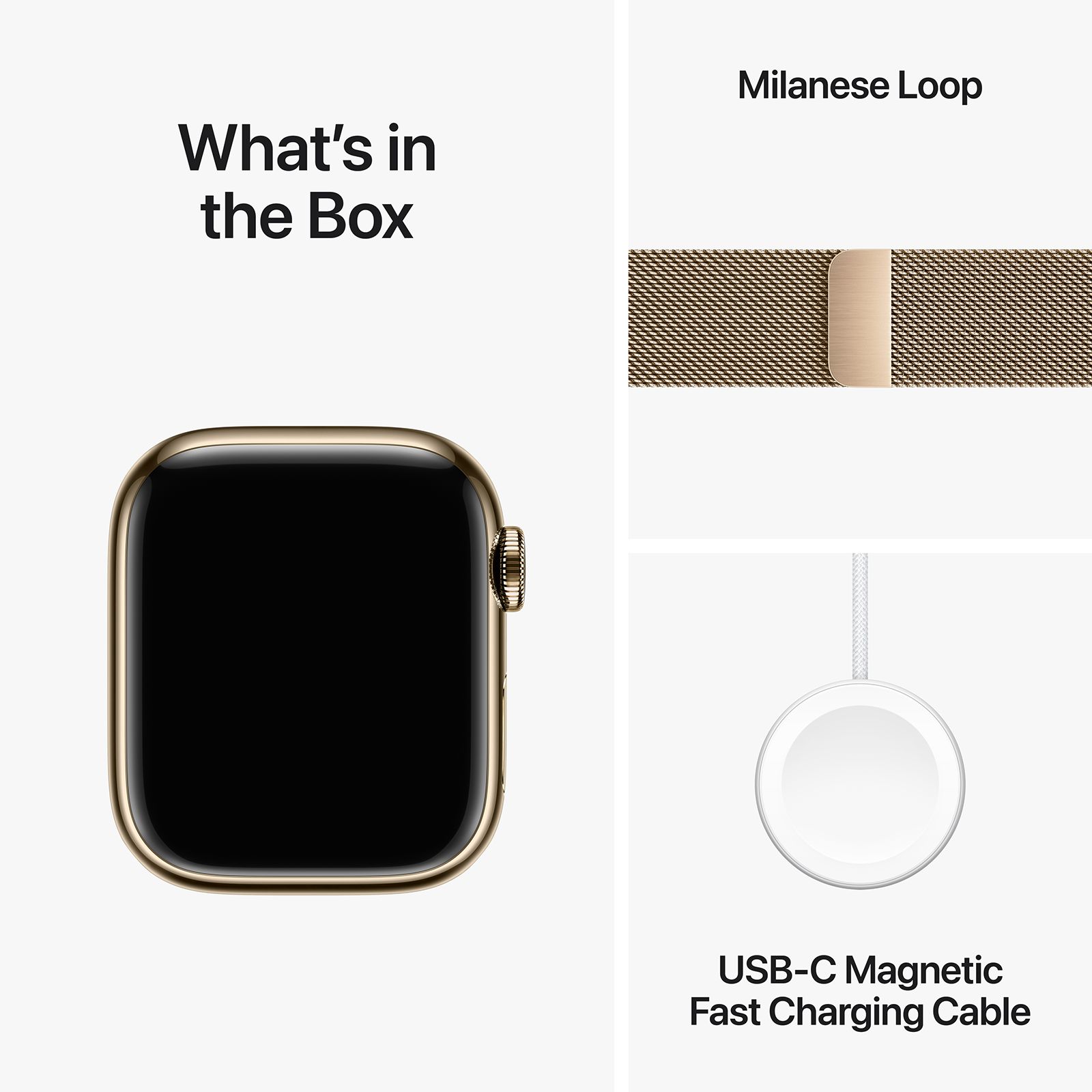 Apple Watch Series 9 GPS+Cellular with Gold Milanese Loop - S/M (41mm Display, Gold Stainless Steel Case)_10