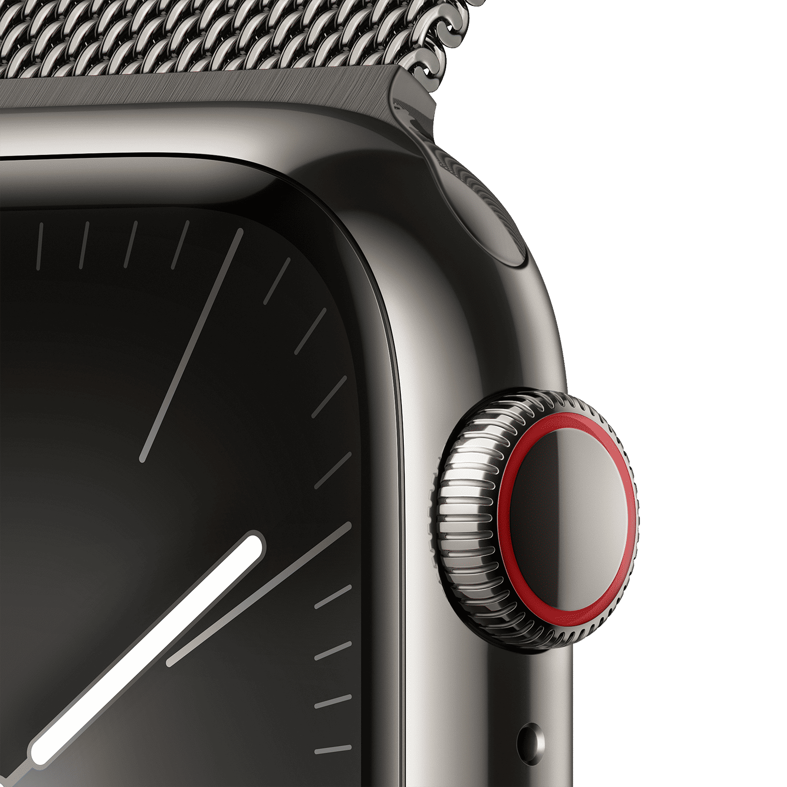 Apple Watch Series 9 GPS+Cellular with Graphite Milanese Loop - S/M (41mm Display, Graphite Stainless Steel Case) Apple Watch Series 9 GPS+Cellular with Graphite Milanese Loop - S/M (41mm Display, Graphite Stainless Steel Case)_3