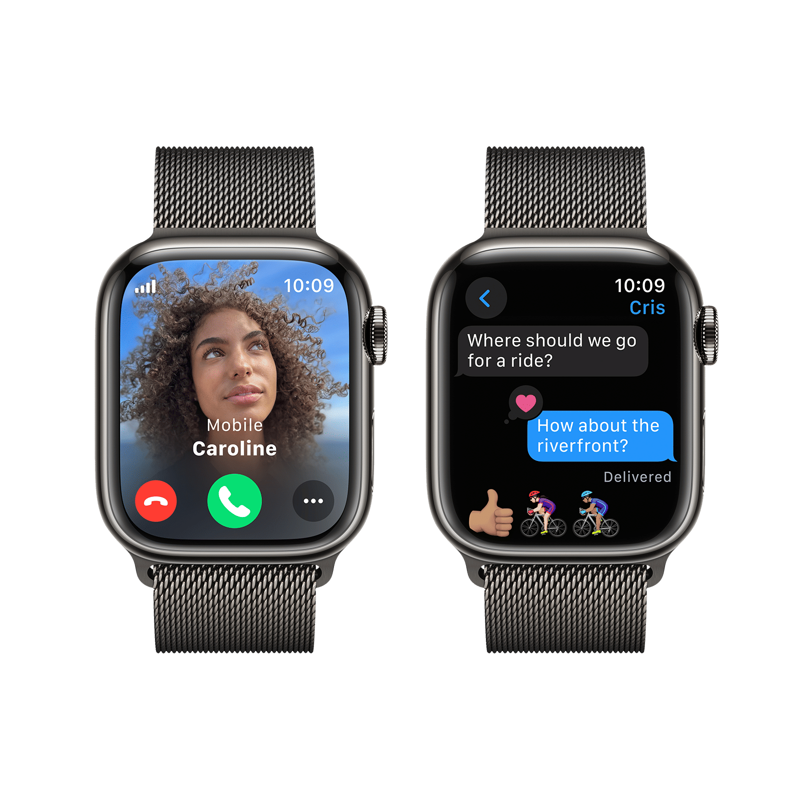 Apple Watch Series 9 GPS+Cellular with Graphite Milanese Loop - S/M (41mm Display, Graphite Stainless Steel Case) Apple Watch Series 9 GPS+Cellular with Graphite Milanese Loop - S/M (41mm Display, Graphite Stainless Steel Case)_6