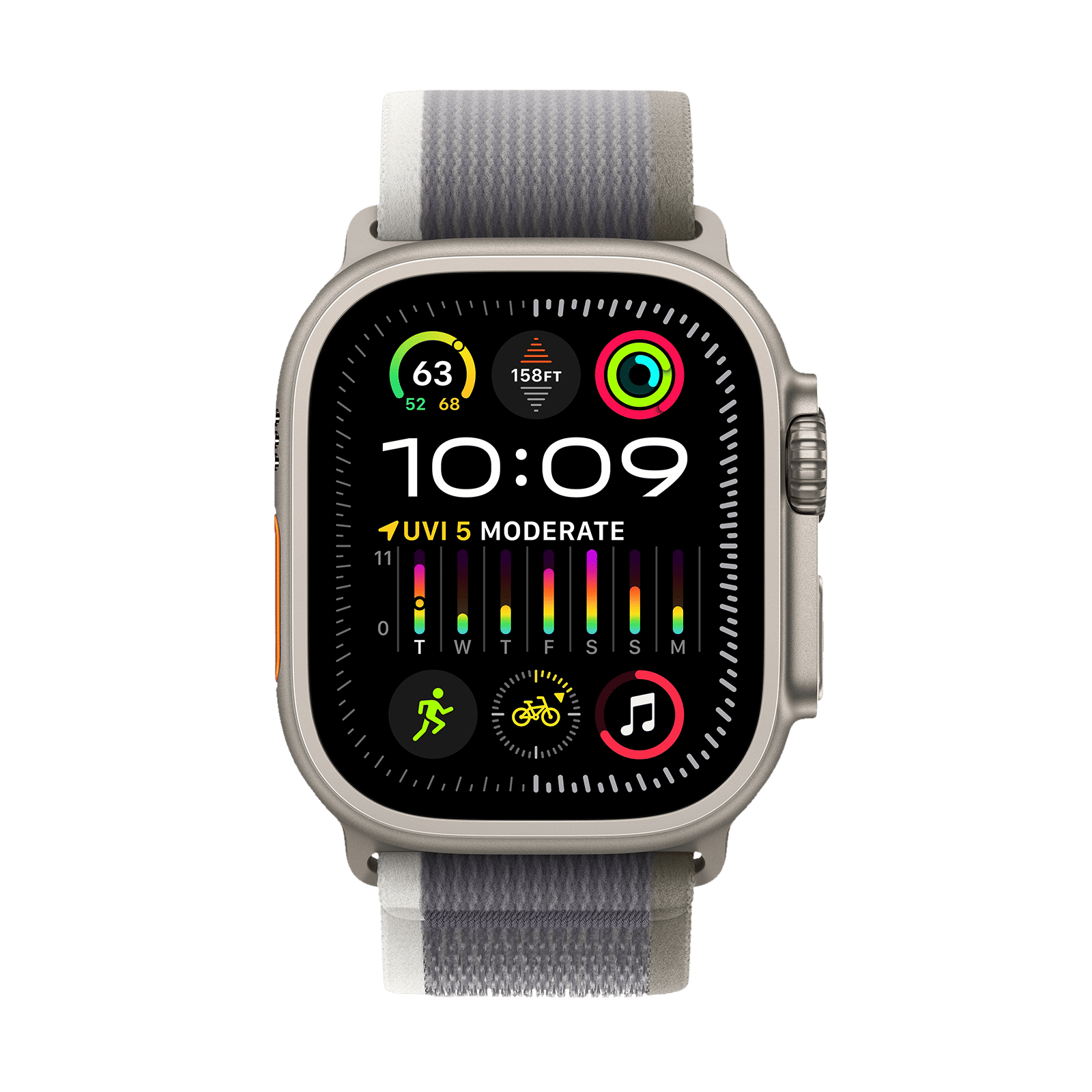 Apple Watch Ultra 2 GPS+Cellular with Green/Grey Trail Loop - M/L (49mm Display, Titanium Case) Apple Watch Ultra 2 GPS+Cellular with Green/Grey Trail Loop - M/L (49mm Display, Titanium Case)_2