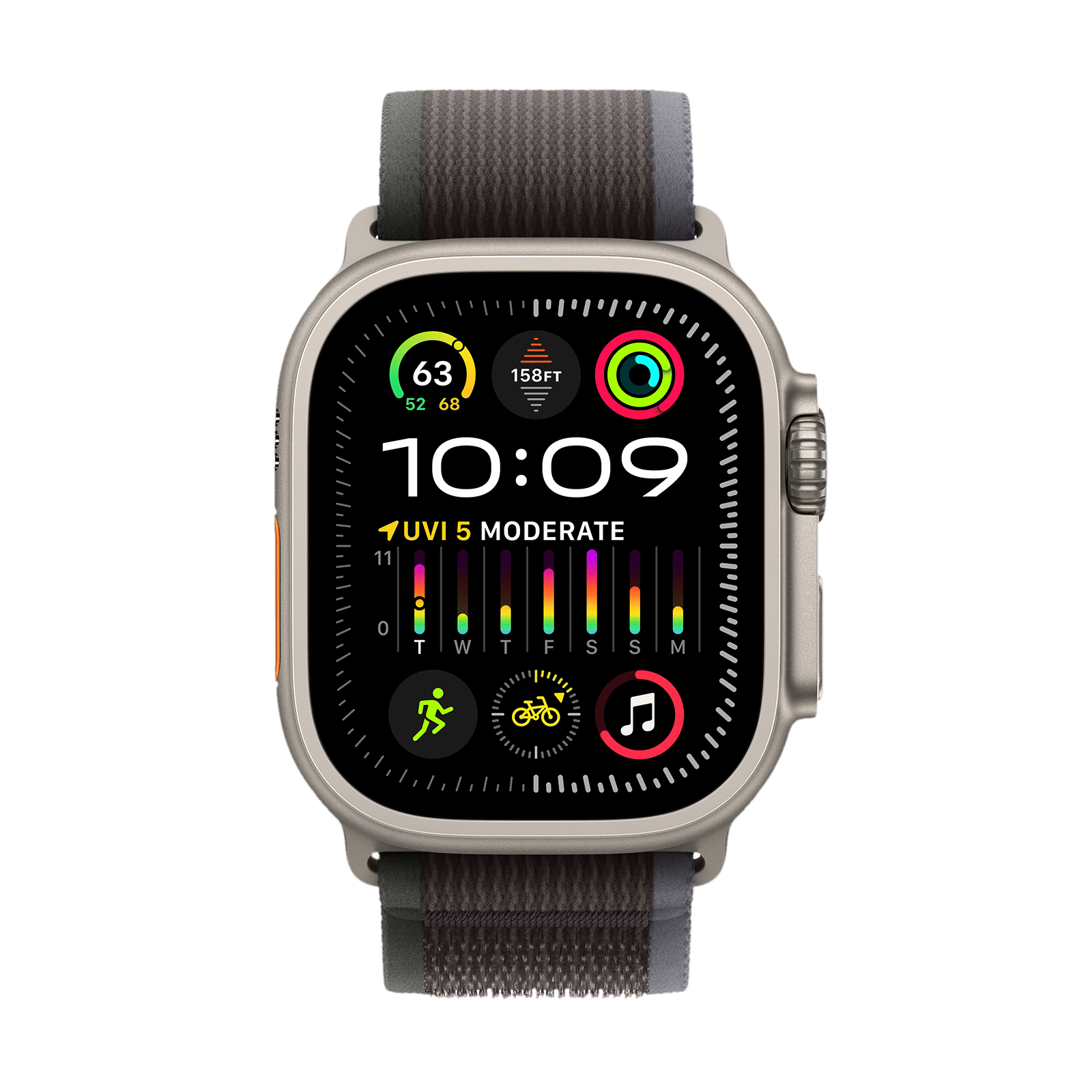 Apple Watch Ultra 2 GPS+Cellular with Blue/Black Trail Loop - S/M (49mm Display, Titanium Case)_2