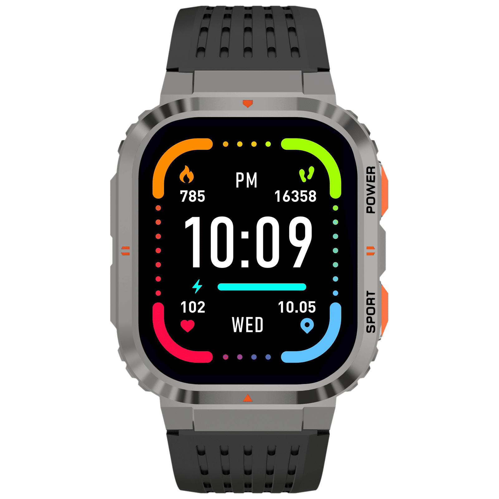 Croma STRIDE LB Smartwatch with Activity Tracker (42mm TFT LCD Display, IP68 Water Resistant, Black Strap)_1