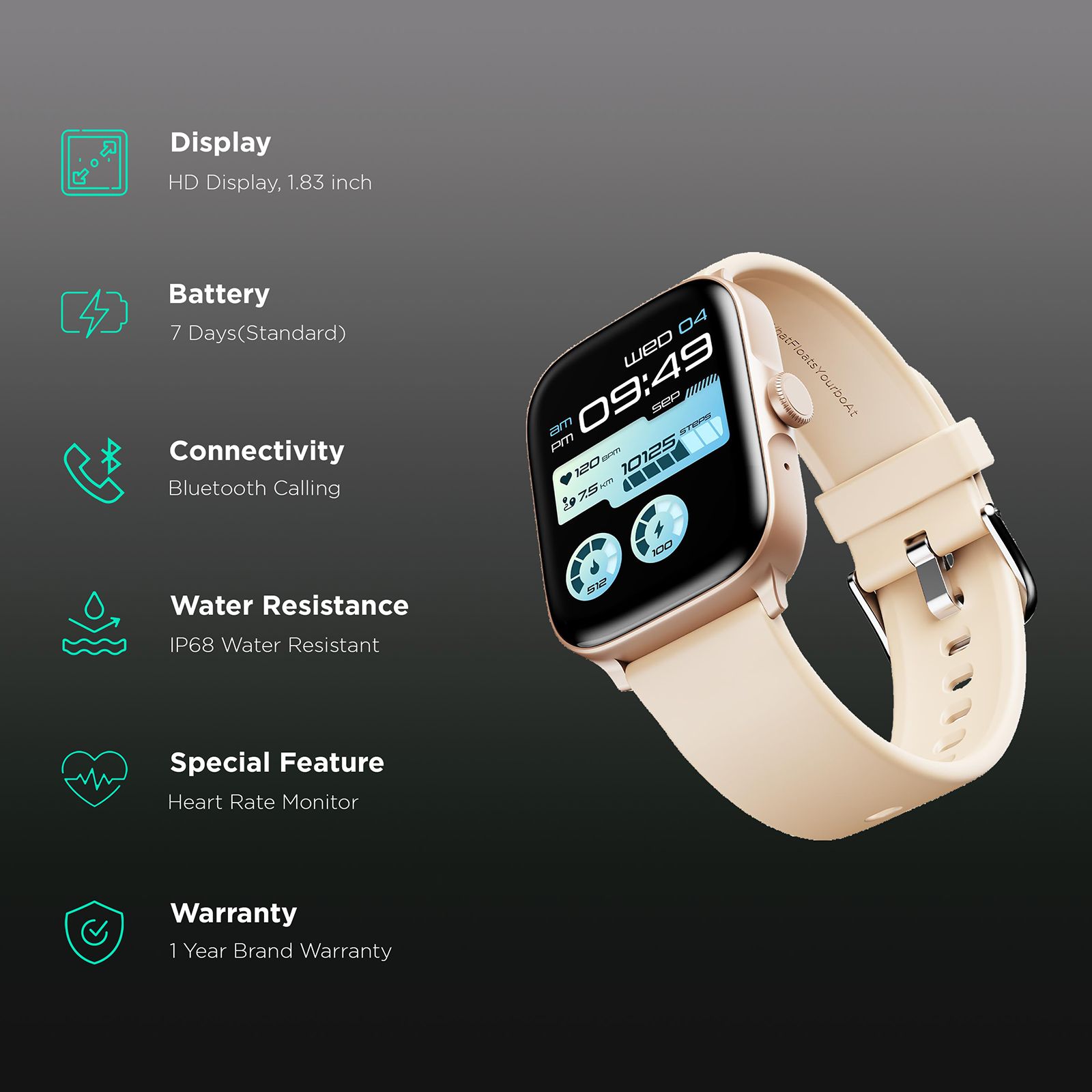 boAt Ultima Call Smartwatch with Bluetooth Calling (46.4mm HD Display, IP68 Sweat Resistant, Cherry Blossom Strap) boAt Ultima Call Smartwatch with Bluetooth Calling (46.4mm HD Display, IP68 Sweat Resistant, Cherry Blossom Strap)_2