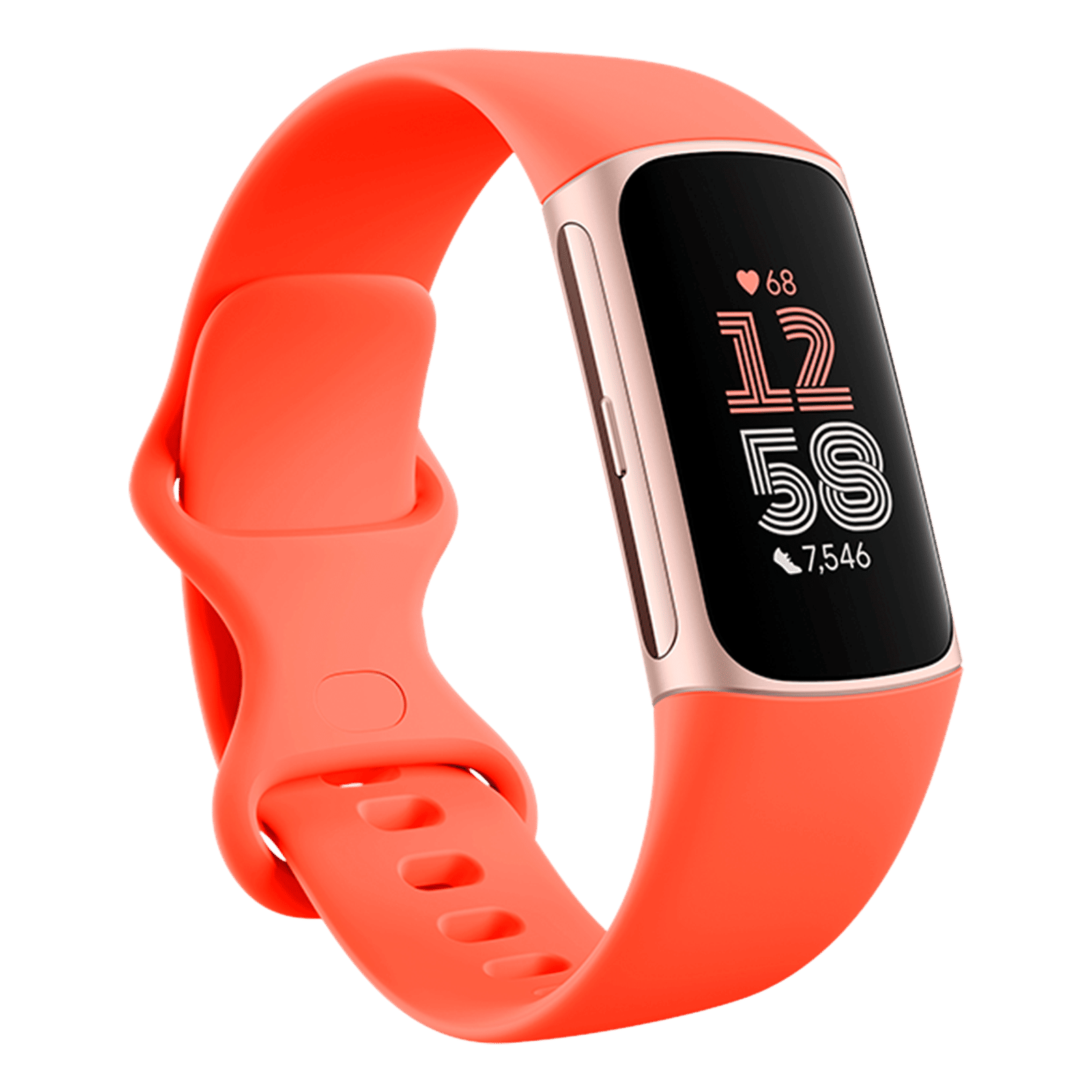 fitbit Charge 6 Fitness Tracker with Stress Management (1.03 Inch, 5ATM Water Resistance, Coral & Champagne Gold Aluminium Strap) fitbit Charge 6 Fitness Tracker with Stress Management (1.03 Inch, 5ATM Water Resistance, Coral & Champagne Gold Aluminium Strap)_1