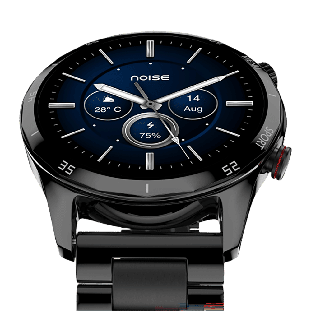 noise NoiseFit Mettalix Smartwatch with Bluetooth Calling (35.5mm HD Display, IP68 Water Resistant, Elite Black Strap)_11