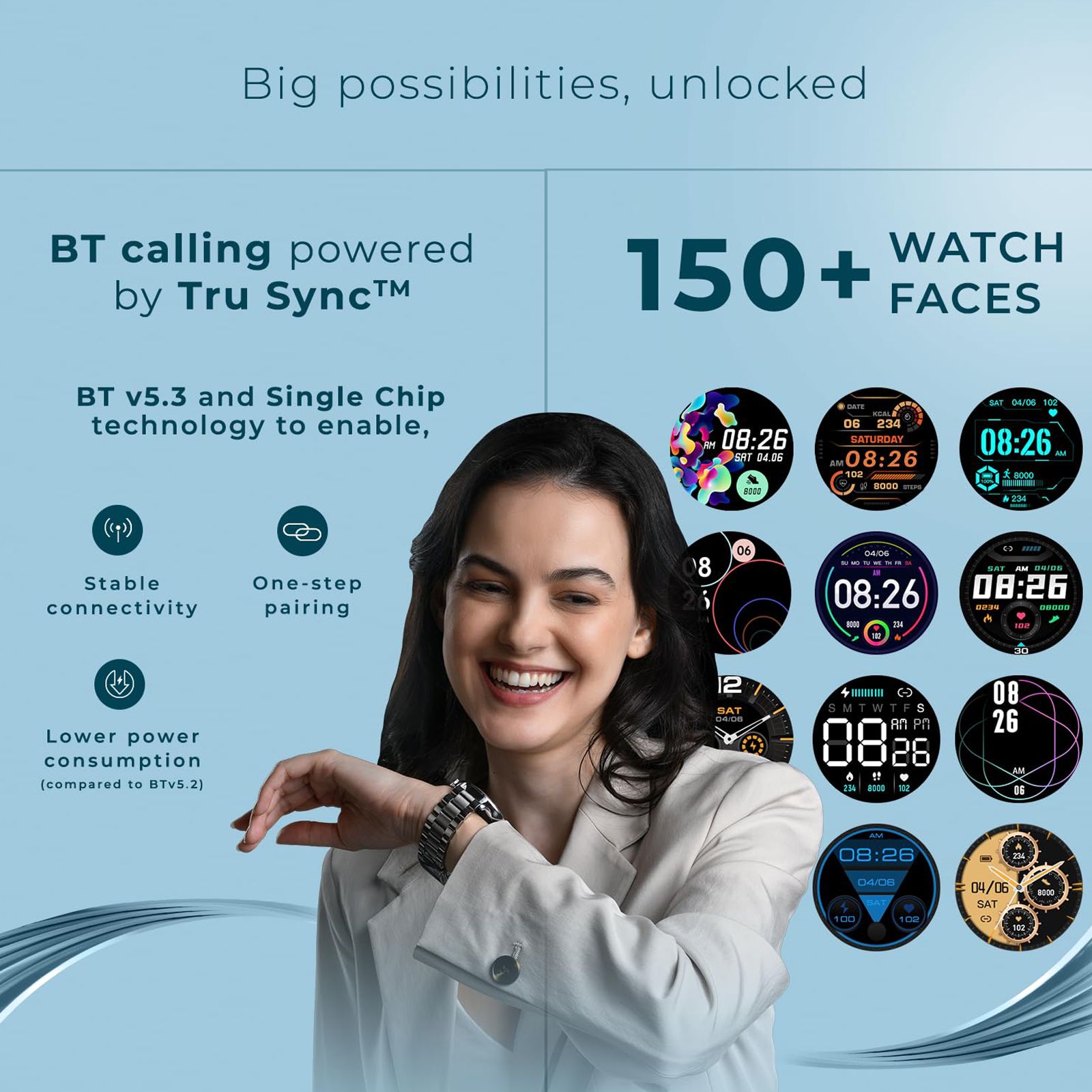 noise NoiseFit Mettalix Smartwatch with Bluetooth Calling (35.5mm HD Display, IP68 Water Resistant, Elite Silver Strap)_8