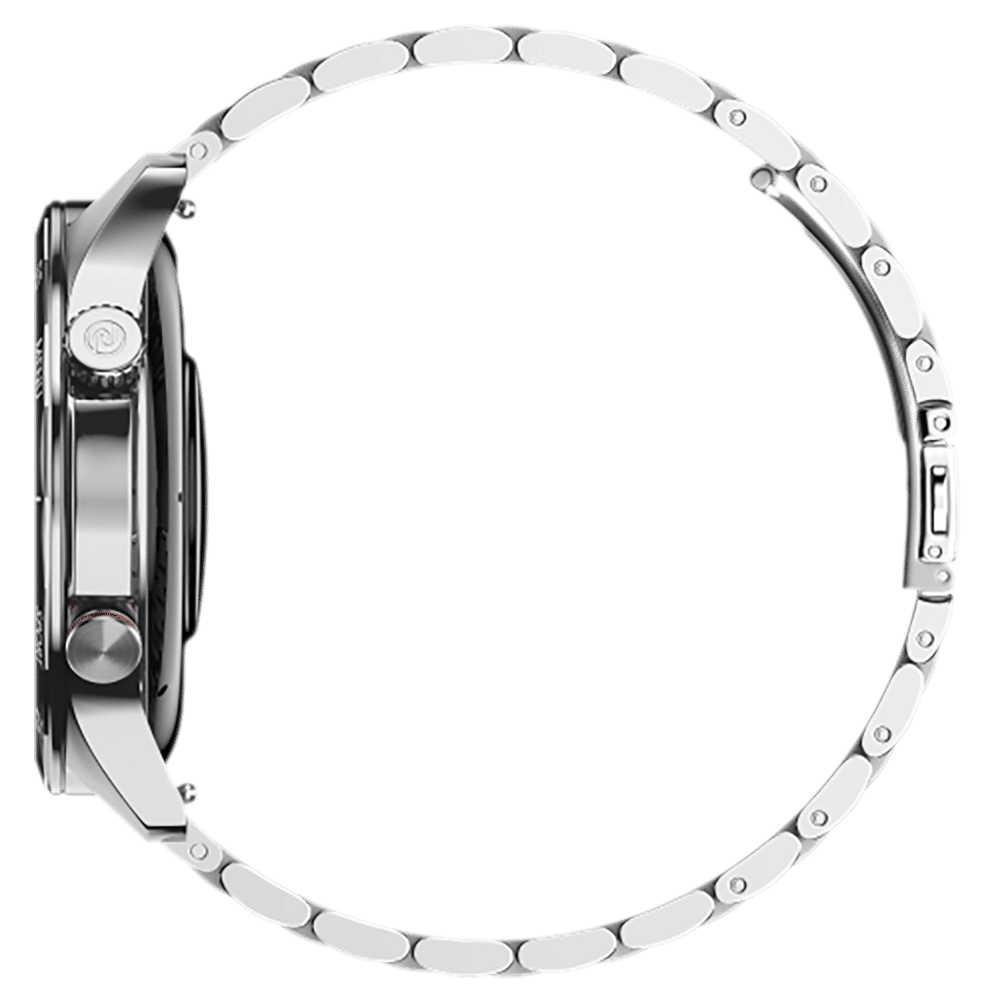 noise NoiseFit Mettalix Smartwatch with Bluetooth Calling (35.5mm HD Display, IP68 Water Resistant, Elite Silver Strap)_3