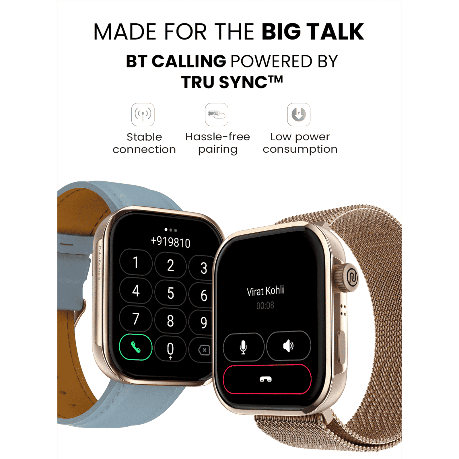 noise ColorFit Pro 5 Smartwatch with Bluetooth Calling (46.99mm AMOLED Display, IP68 Water Resistant, Midnight Black Strap)_11