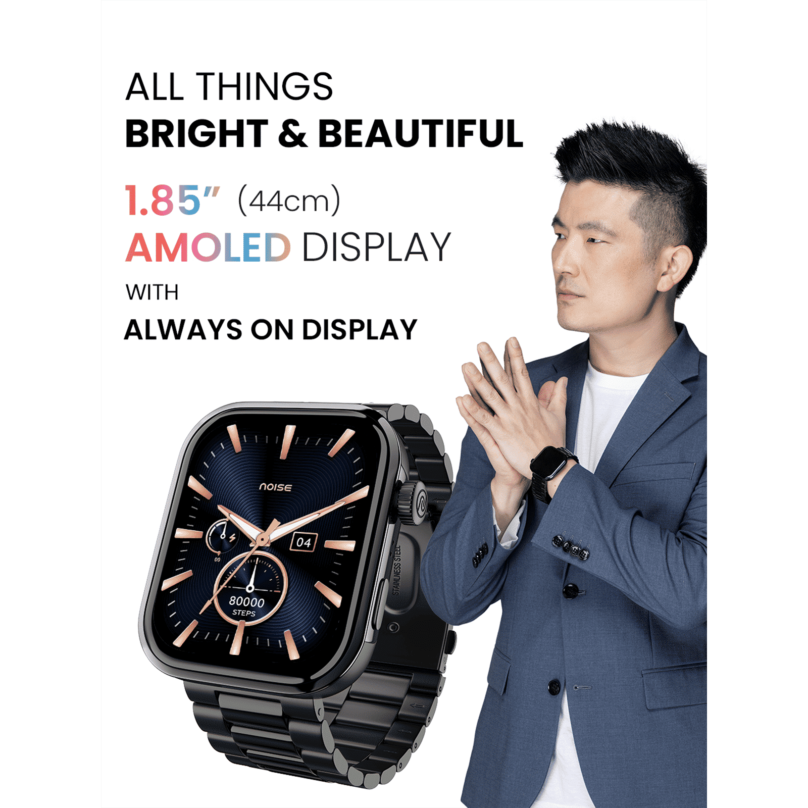 noise ColorFit Pro 5 Smartwatch with Bluetooth Calling (46.99mm AMOLED Display, IP68 Water Resistant, Midnight Black Strap)_19