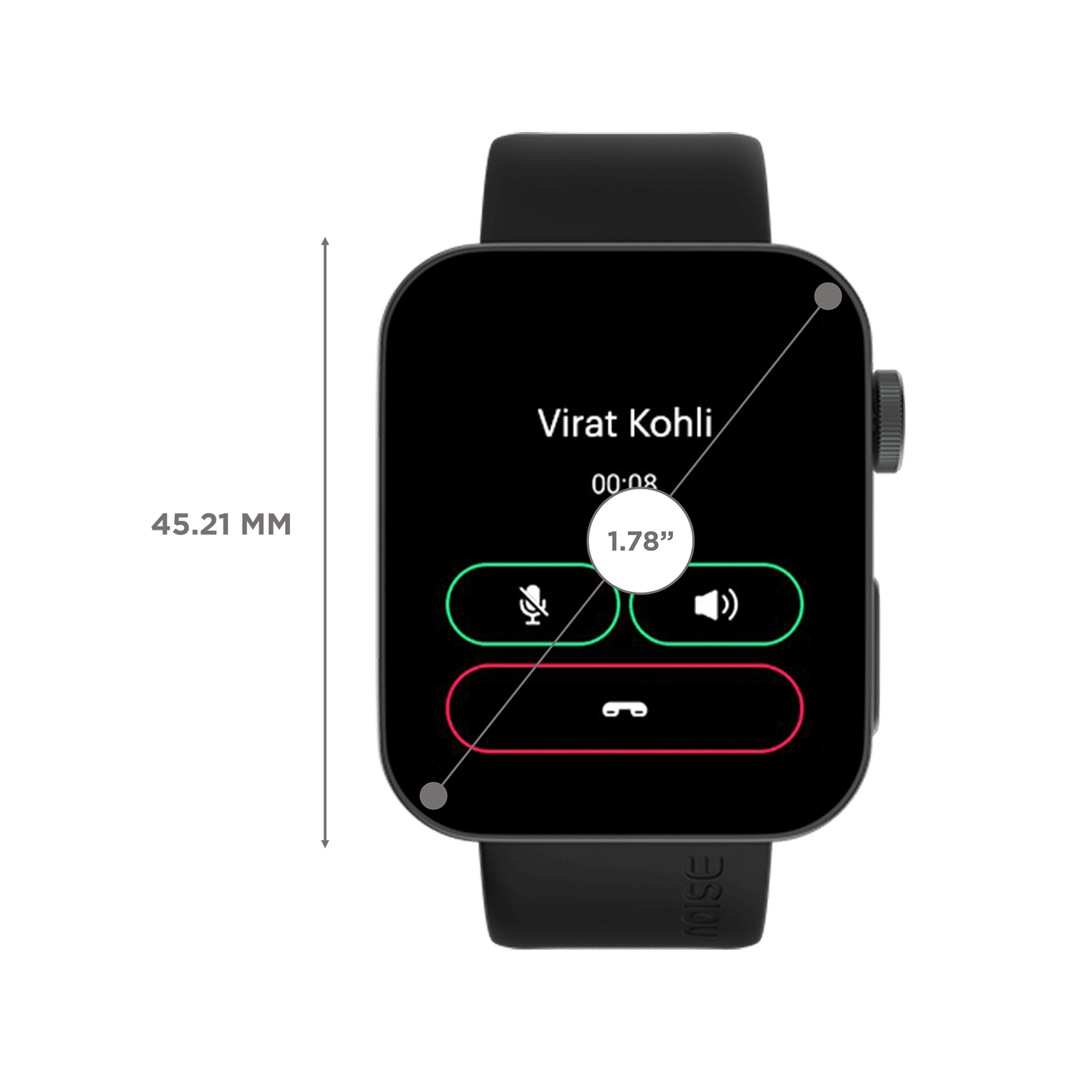 noise ColorFit Caliber 3 Smartwatch with Bluetooth Calling (45.2mm AMOLED Display, IP68 Water Resistant, Jet Black Strap)_3