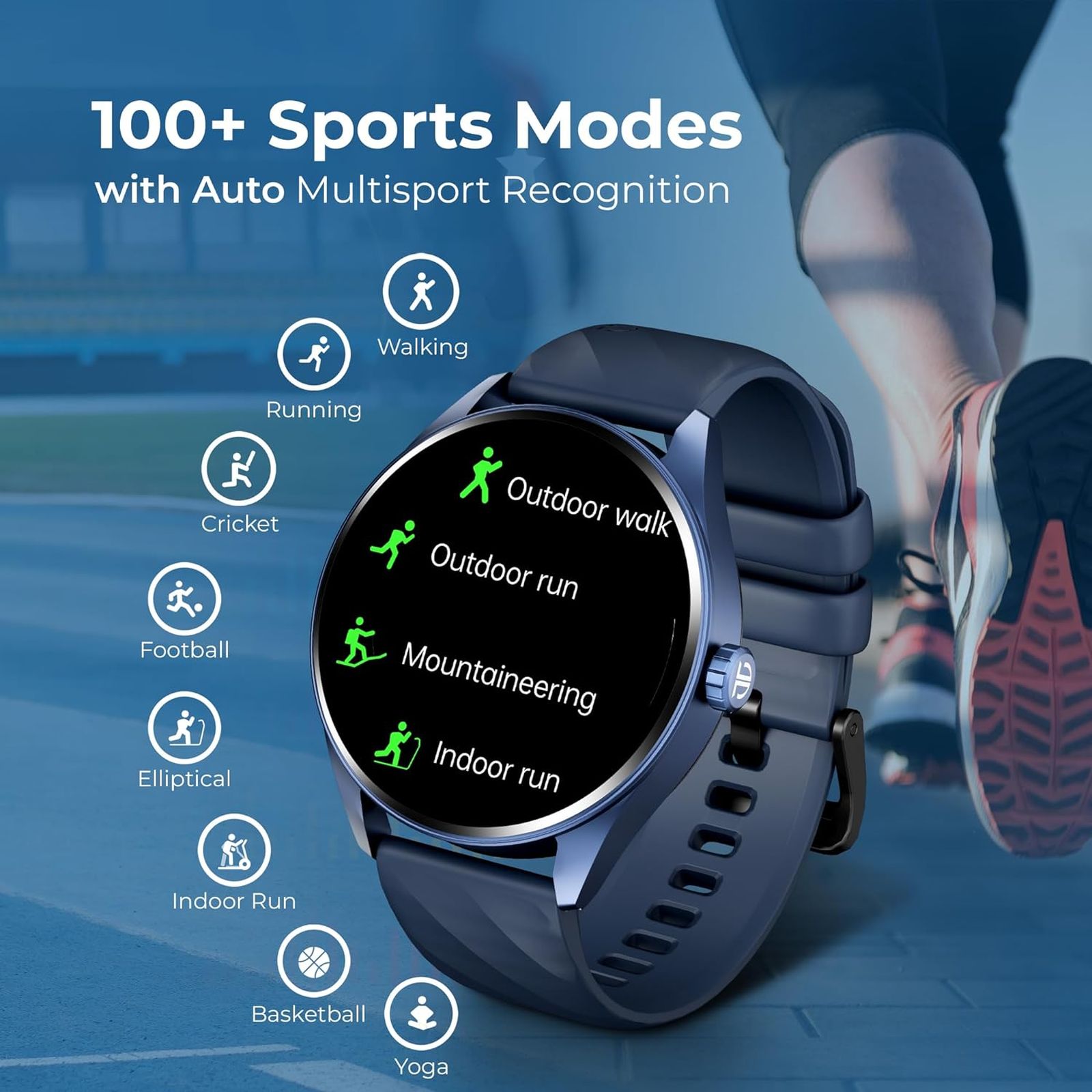 TITAN Crest Smartwatch with Bluetooth Calling (36.3mm AMOLED Display, IP68 Water Resistant, Black Mesh Strap)_7
