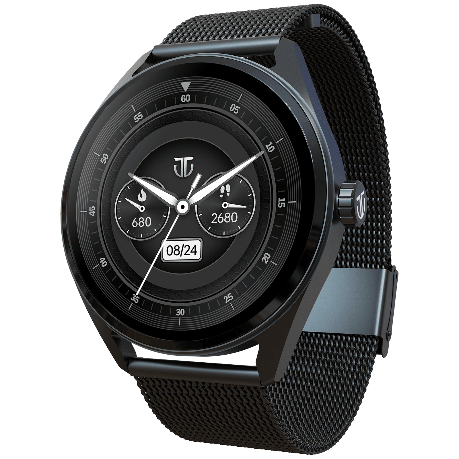 TITAN Crest Smartwatch with Bluetooth Calling (36.3mm AMOLED Display, IP68 Water Resistant, Black Mesh Strap)_3