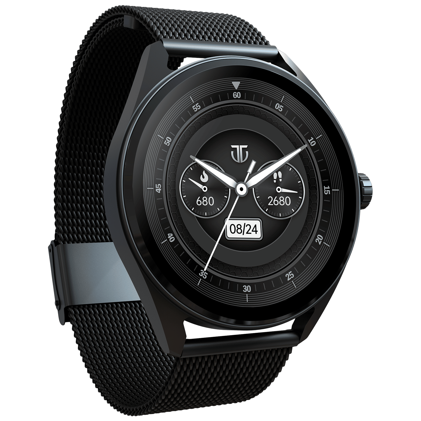 TITAN Crest Smartwatch with Bluetooth Calling (36.3mm AMOLED Display, IP68 Water Resistant, Black Mesh Strap)_4