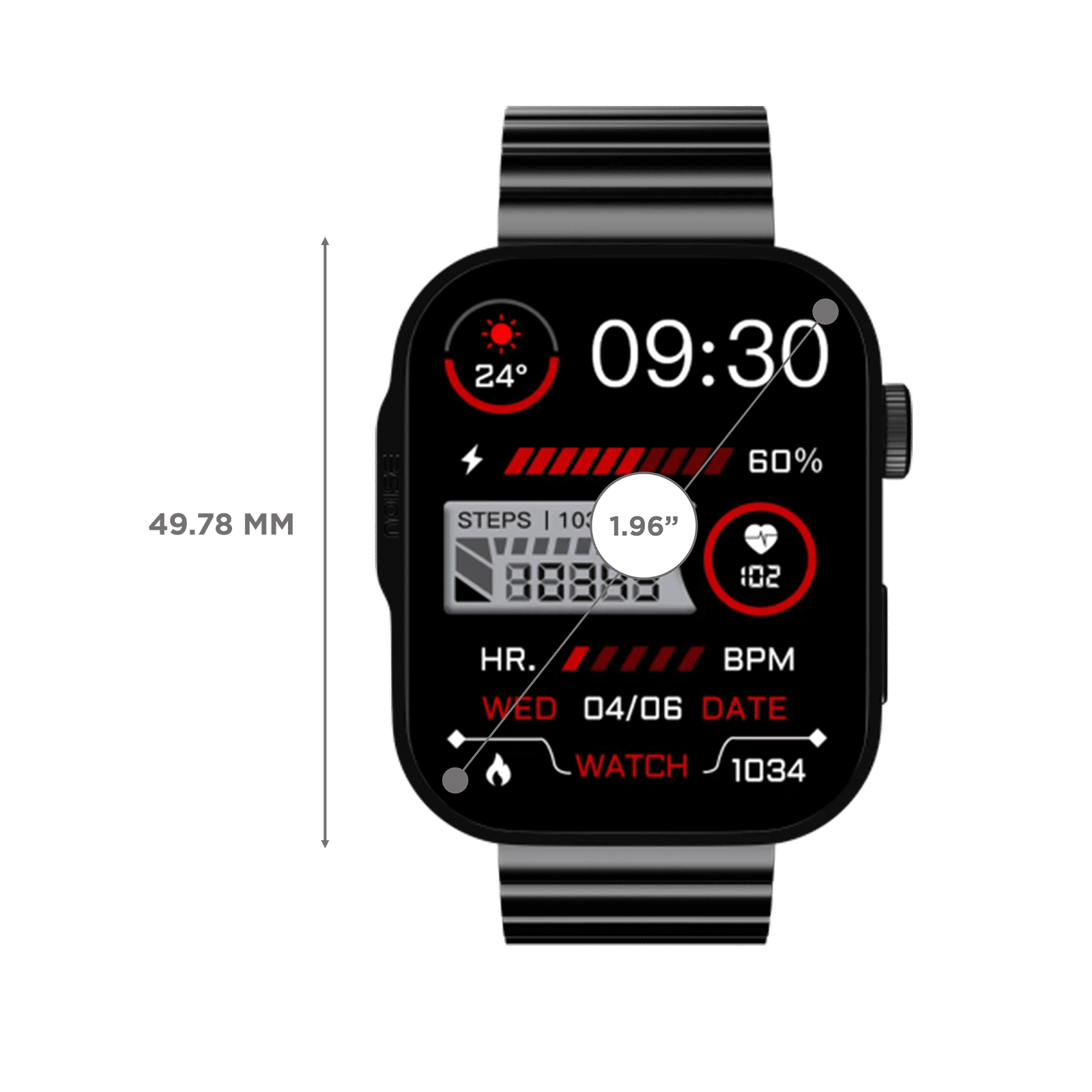 noise ColorFit Caliber 3 Plus Smartwatch with Bluetooth Calling (49.7mm AMOLED Display, IP67 Water Resistant, Elite Black Strap)_3