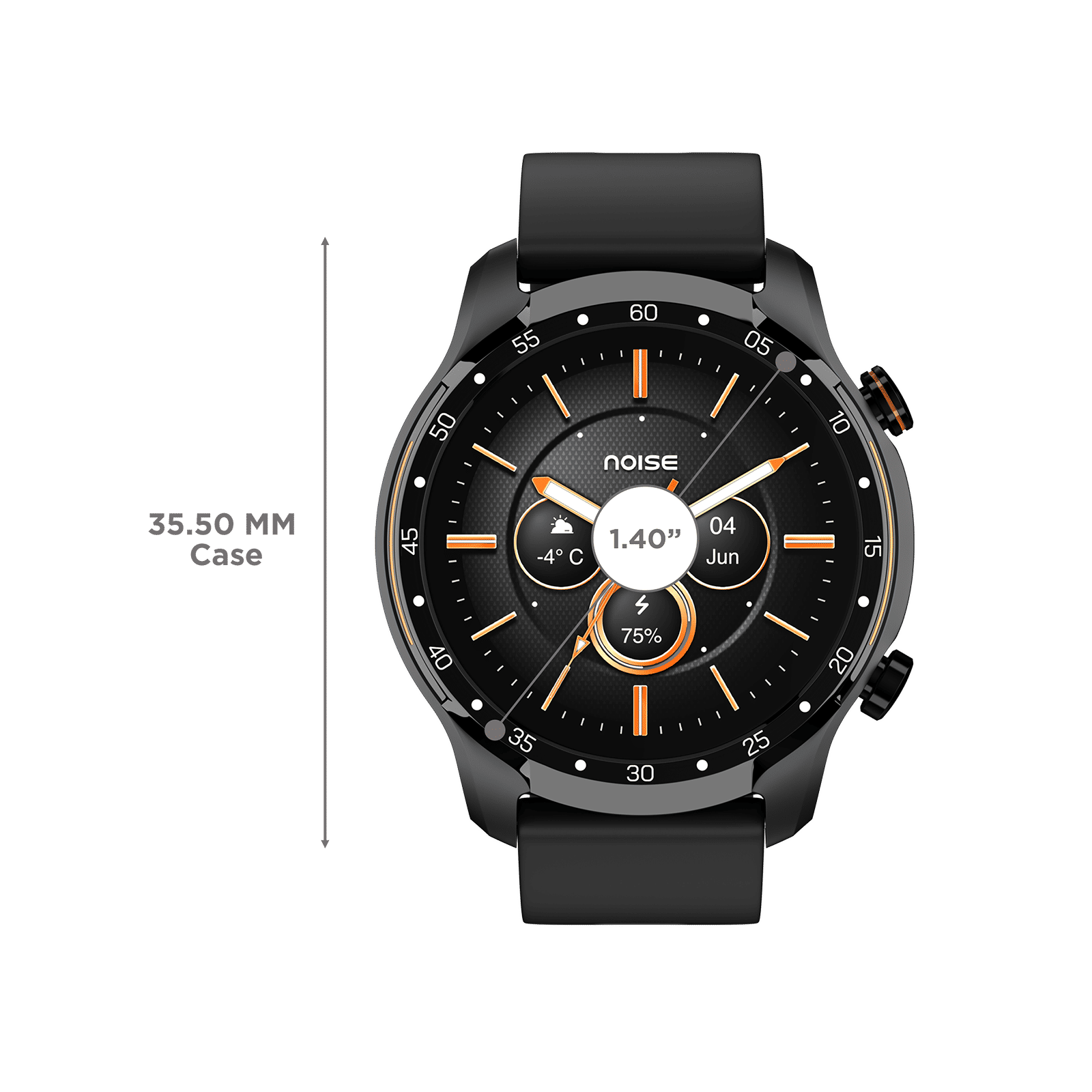 noise NoiseFit Voyage Smartwatch with Bluetooth Calling (35.5mm Retina AMOLED Display, IP68 Water Resistant, Jet Black Strap)_3