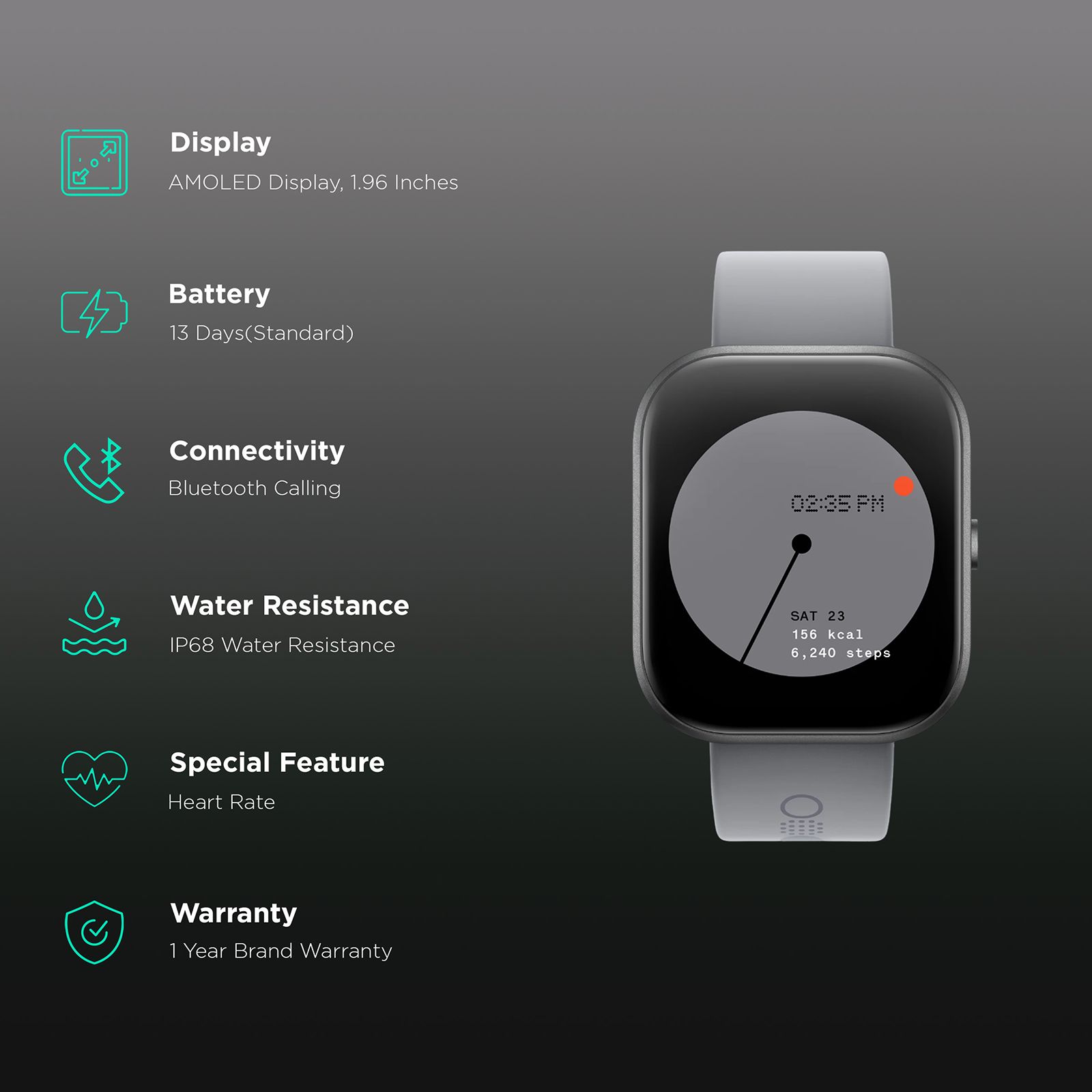 Nothing Watch Pro Smartwatch with Bluetooth Calling (49.7mm AMOLED Display, IP68 Water Resistant, Ash Grey Strap)_2