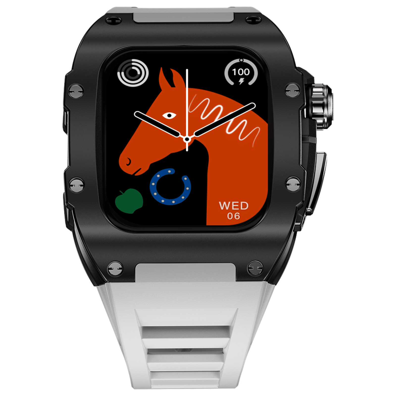 FIRE-BOLTT Huracan Smartwatch with Bluetooth Calling (49.5mm Always On Display, IP68 Water Resistant, Black White Strap)_1