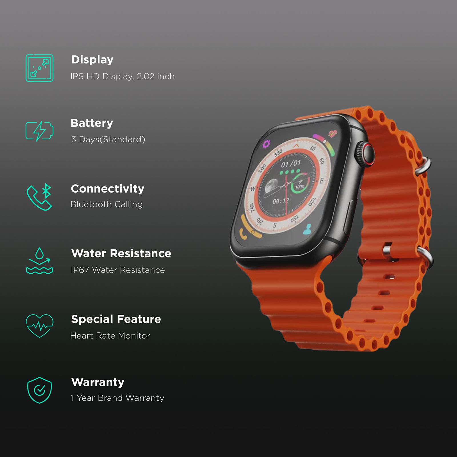 FIRE-BOLTT Dream Wi-Fi+4G SIM Android OS Wristphone (51.3mm HD Display, Cortex-A7MP Processor, In-built GPS, Coral Breeze Strap)_2