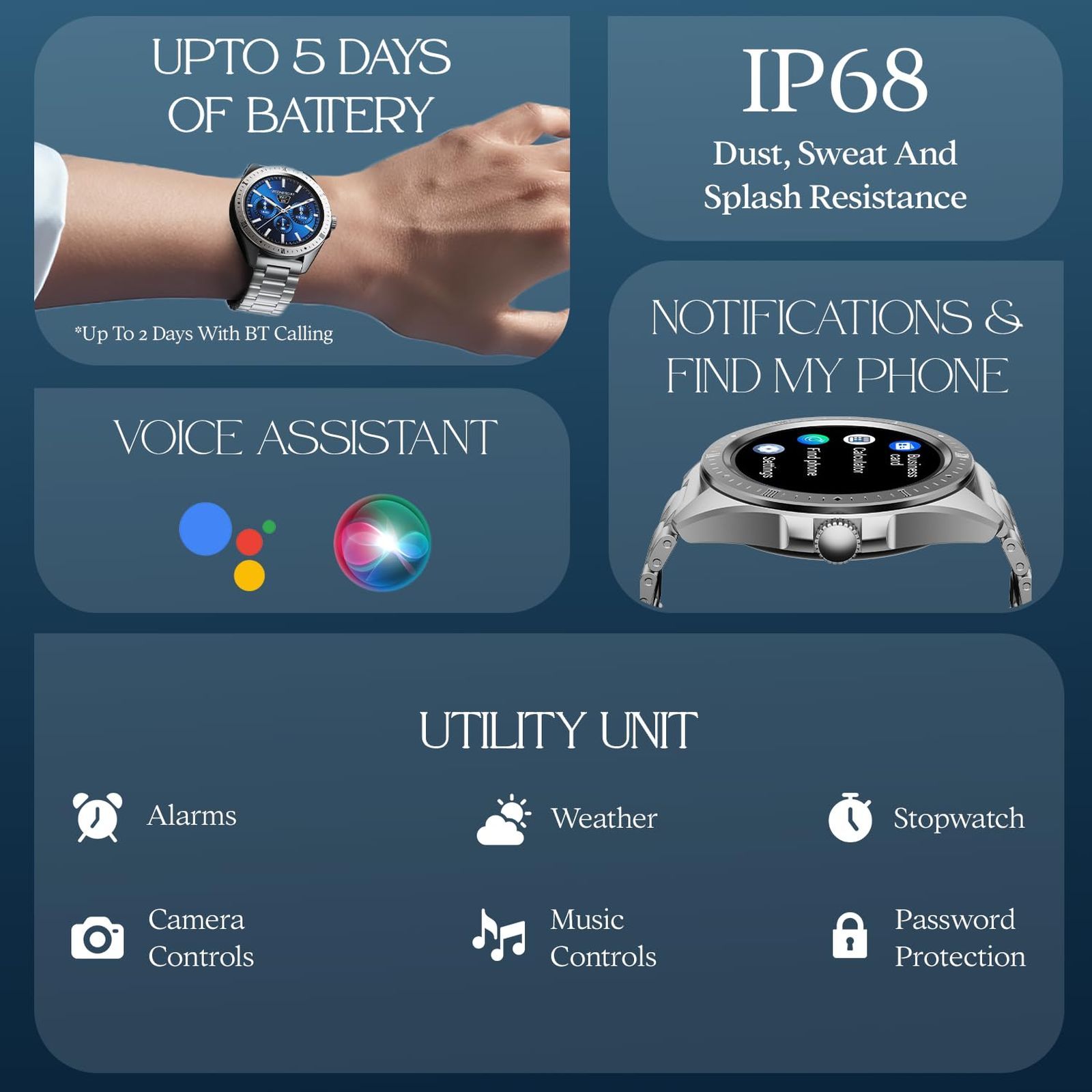 boAt Enigma Switch Smartwatch with Bluetooth Calling (35.3mm HD Display, IP68 Sweat Resistant, Steel Silver Strap)_9