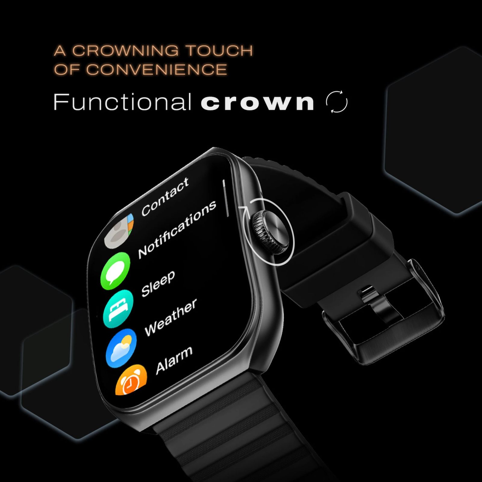 noise ColorFit Hexa Smartwatch with Bluetooth Calling (49.7mm AMOLED Display, IP67 Water Resistant, Jet Black Strap) noise ColorFit Hexa Smartwatch with Bluetooth Calling (49.7mm AMOLED Display, IP67 Water Resistant, Jet Black Strap)_9