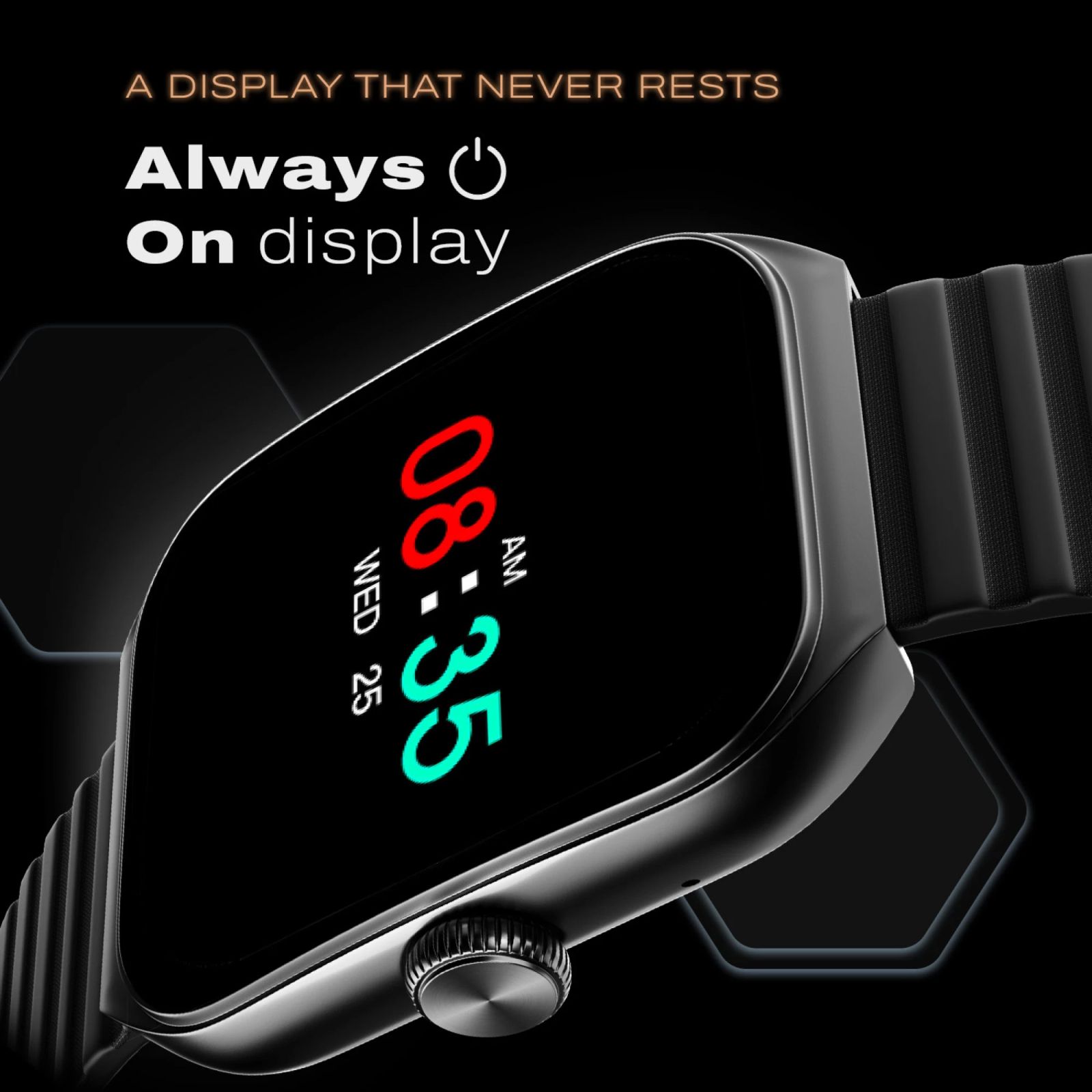 noise ColorFit Hexa Smartwatch with Bluetooth Calling (49.7mm AMOLED Display, IP67 Water Resistant, Jet Black Strap) noise ColorFit Hexa Smartwatch with Bluetooth Calling (49.7mm AMOLED Display, IP67 Water Resistant, Jet Black Strap)_15