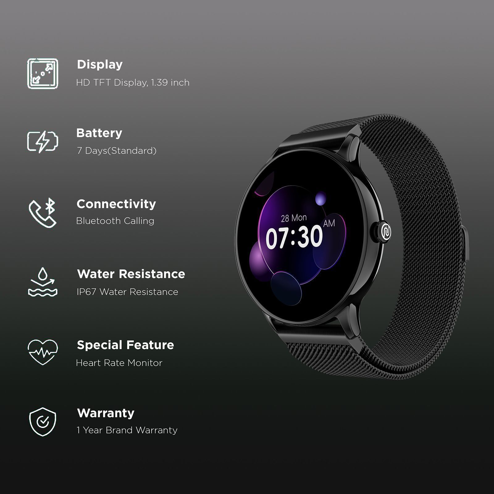 noise Twist Go Smartwatch with Bluetooth Calling (35mm TFT Display, IP67 Water Resistant, Black Link Strap) noise Twist Go Smartwatch with Bluetooth Calling (35mm TFT Display, IP67 Water Resistant, Black Link Strap)_2