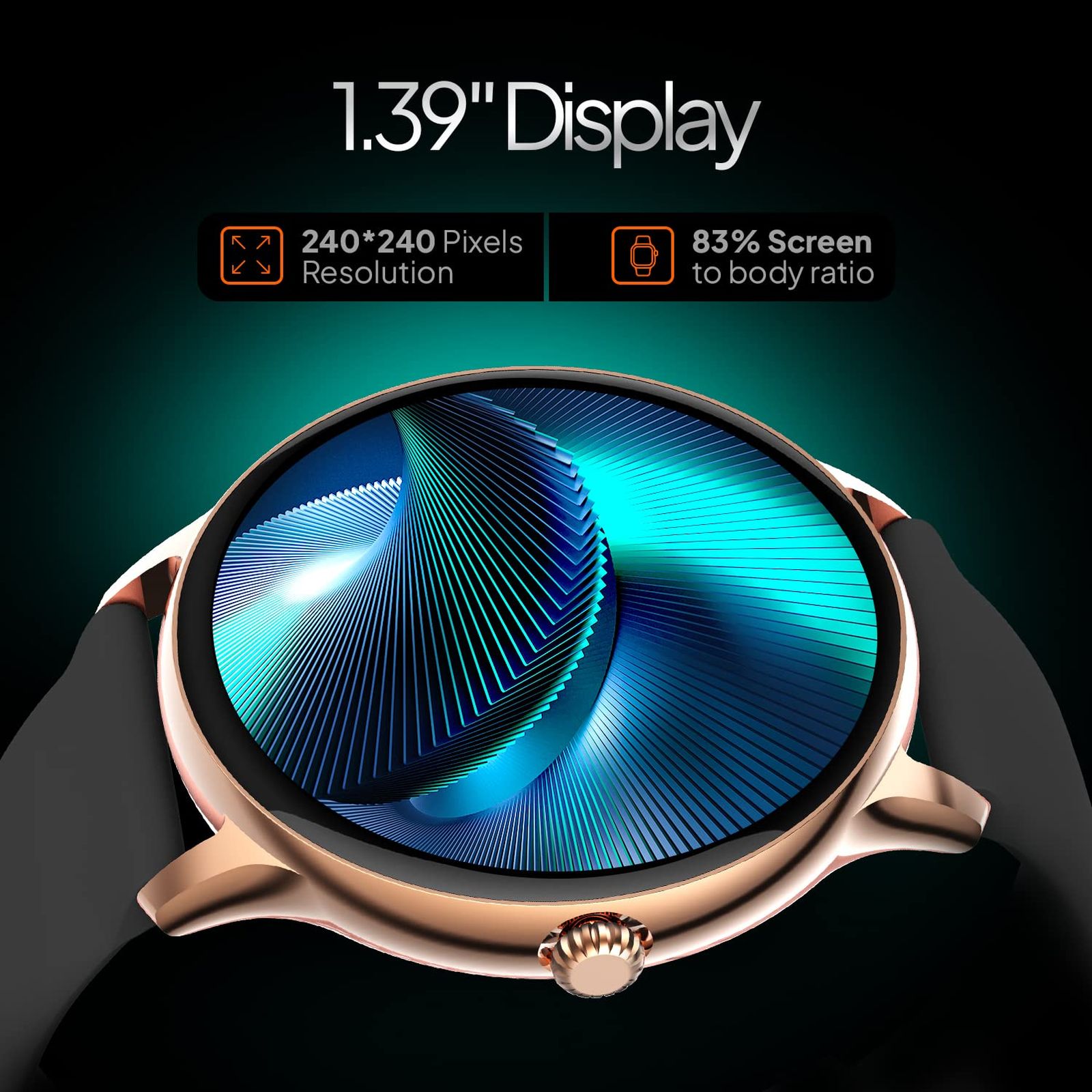 FIRE-BOLTT Phoenix Pro Smartwatch with Bluetooth Calling (35.3mm TFT HD Display, IP67 Water Resistant, Gold Black Strap)_10