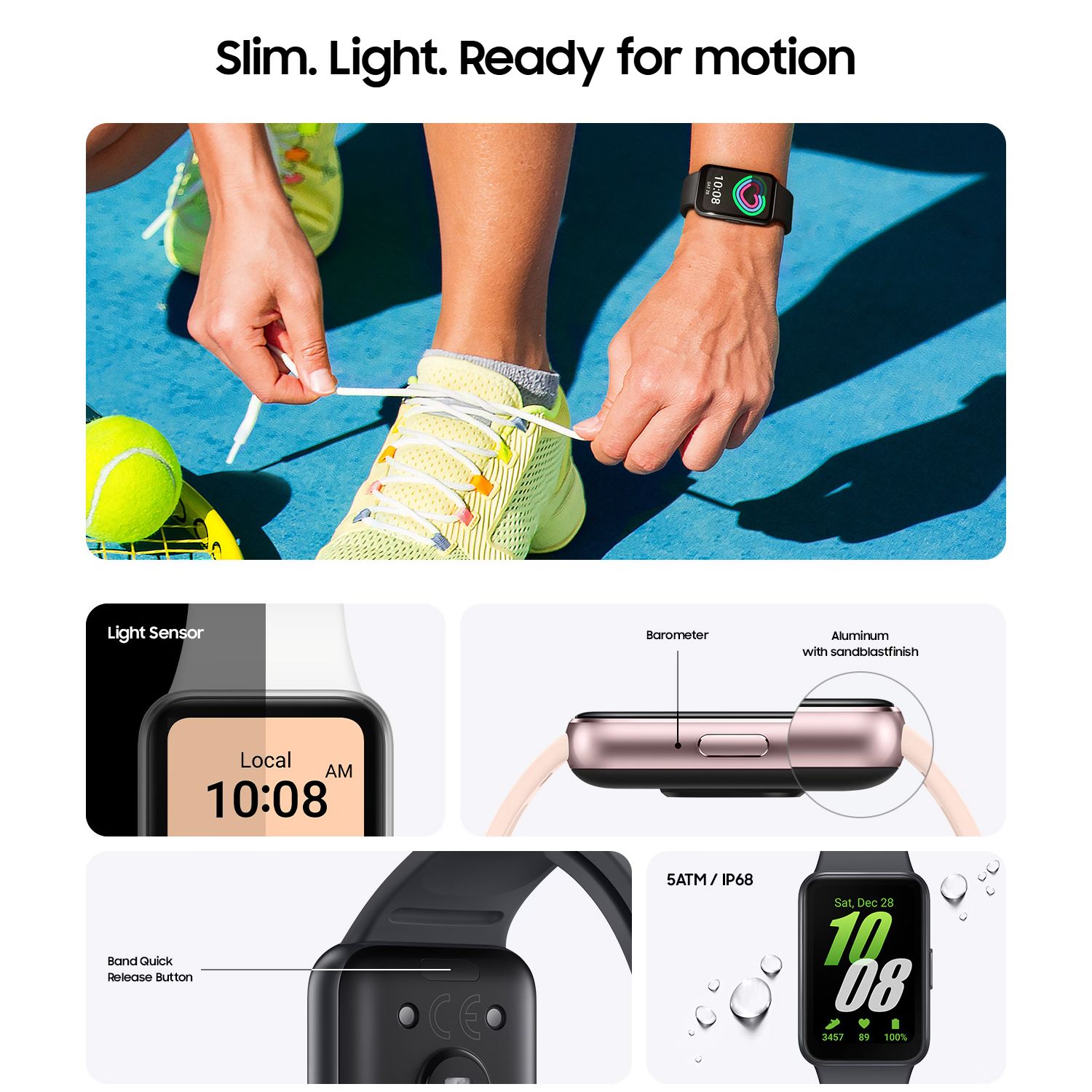 SAMSUNG Galaxy Fit3 Smartwatch with Activity Tracker (40.9mm AMOLED Display, IP68 Water Resistant, Silver Strap) SAMSUNG Galaxy Fit3 Smartwatch with Activity Tracker (40.9mm AMOLED Display, IP68 Water Resistant, Silver Strap)_9