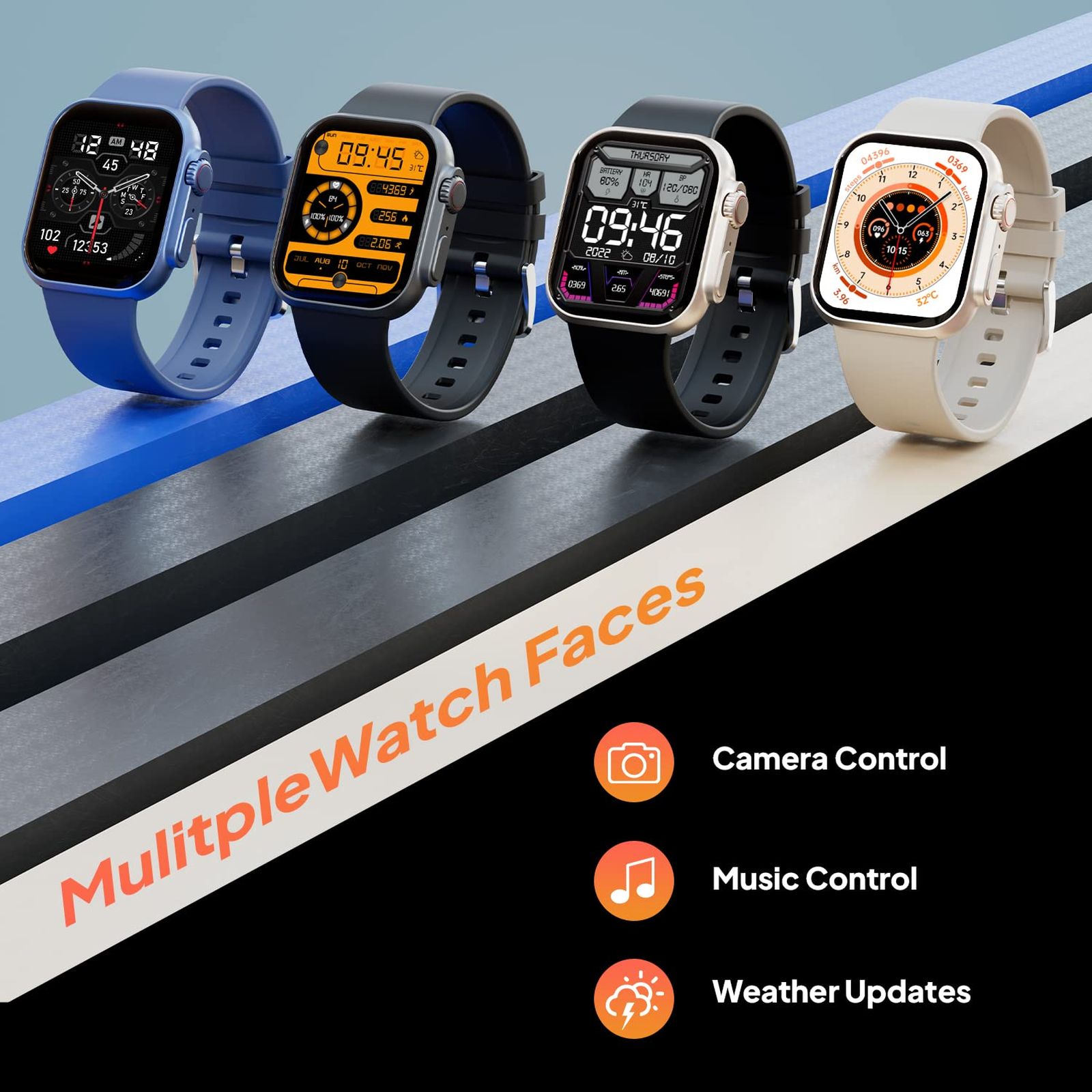FIRE-BOLTT Gladiator Smartwatch with Bluetooth Calling (49.7mm HD Display, IP67 Water Resistant, Blue Strap)_8
