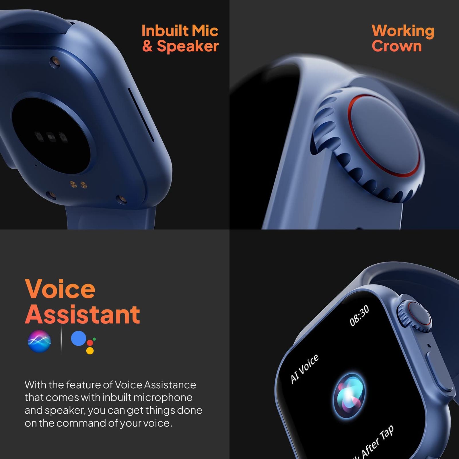 FIRE-BOLTT Gladiator Smartwatch with Bluetooth Calling (49.7mm HD Display, IP67 Water Resistant, Blue Strap)_15
