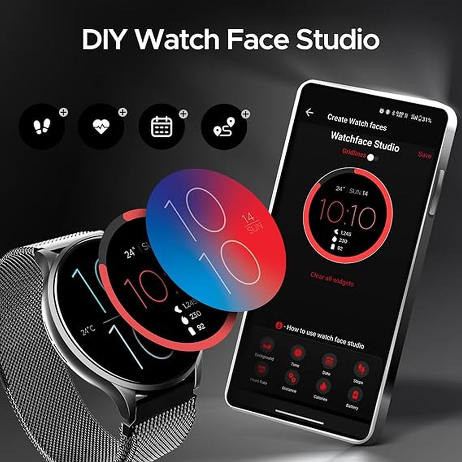 boAt Lunar Prime Smartwatch with Bluetooth Calling (36.8mm AMOLED Display, IP67 Sweat Resistant, Metal Black Strap)_5