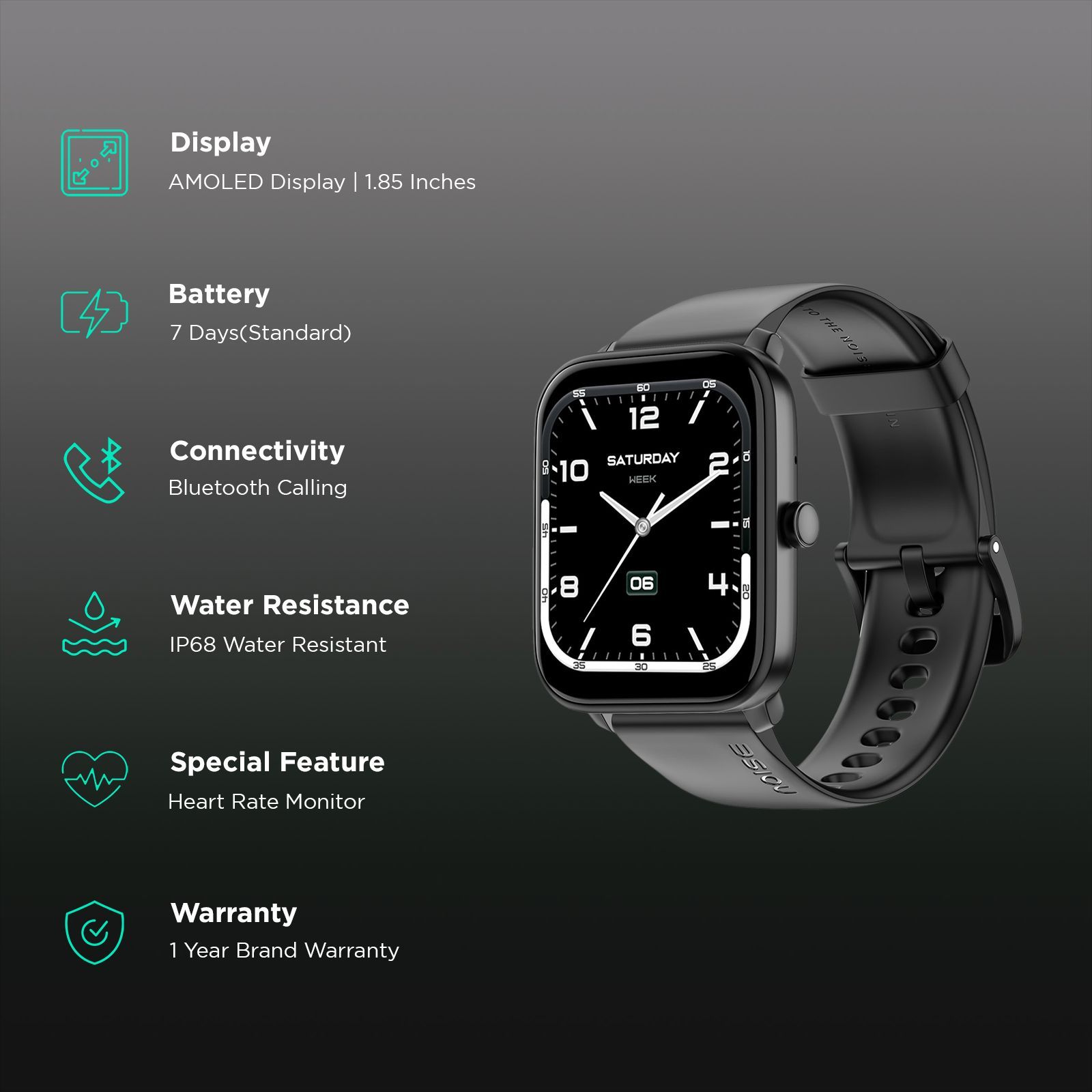 noise ColorFit Pulse 4 Smartwatch with Bluetooth Calling (46.9mm AMOLED Display, IP68 Water Resistant, Jet Black Strap) noise ColorFit Pulse 4 Smartwatch with Bluetooth Calling (46.9mm AMOLED Display, IP68 Water Resistant, Jet Black Strap)_2
