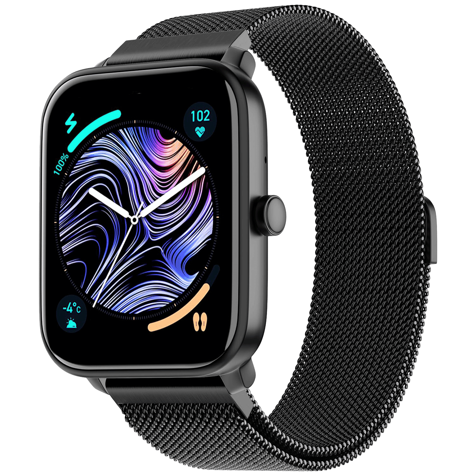 noise ColorFit Pulse 4 Smartwatch with Bluetooth Calling (46.9mm AMOLED Display, IP68 Water Resistant, Black Link Strap)_4