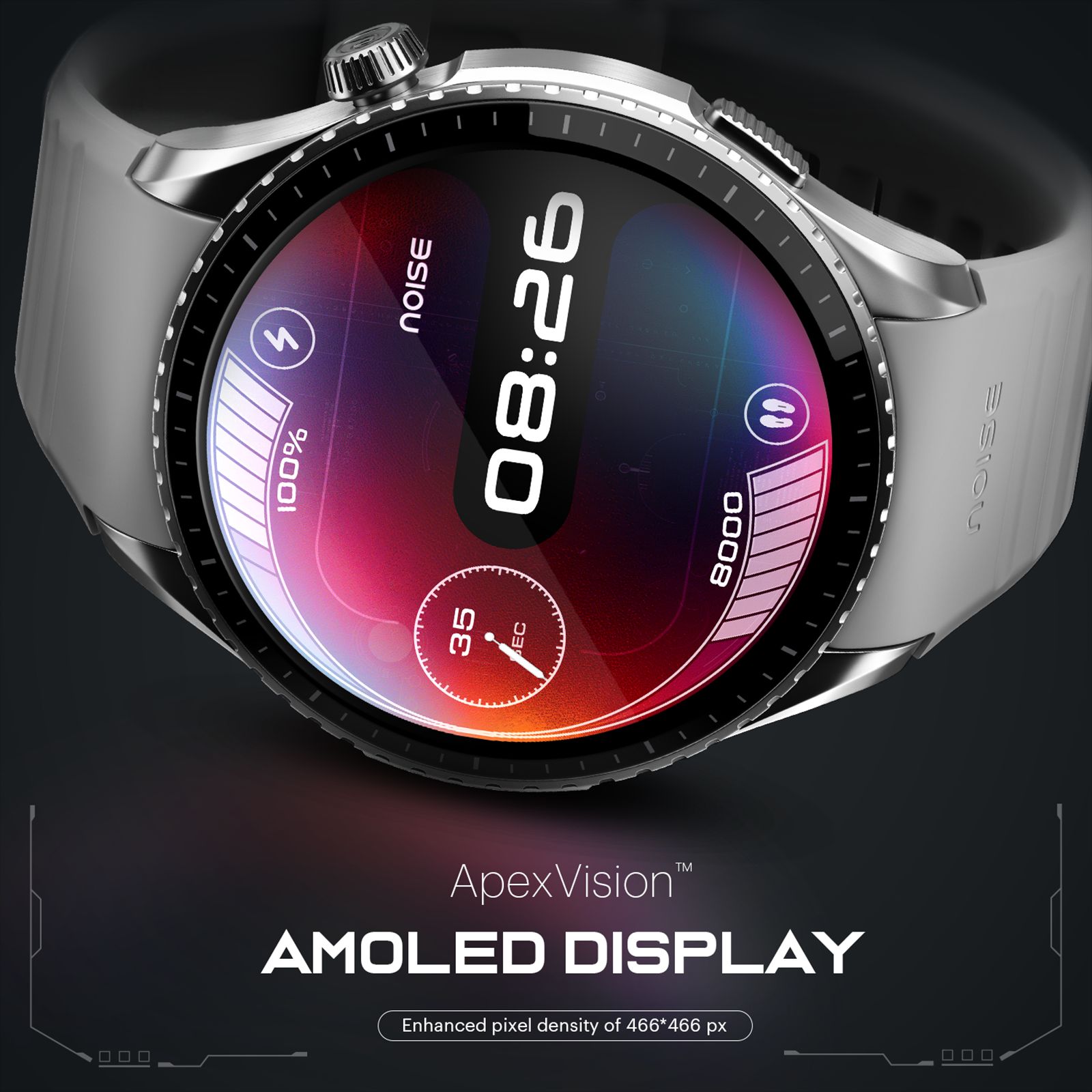 noise NoiseFit Origin Smartwatch with Bluetooth Calling (37.1mm AMOLED Display, 3ATM Water Resistant, Silver Grey Strap) noise NoiseFit Origin Smartwatch with Bluetooth Calling (37.1mm AMOLED Display, 3ATM Water Resistant, Silver Grey Strap)_9