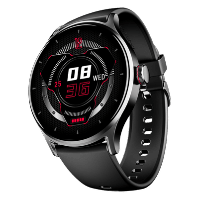boAt Lunar Vista Smartwatch with Bluetooth Calling (38.6mm HD Display, IP68 Sweat Resistant, Active Black Strap)